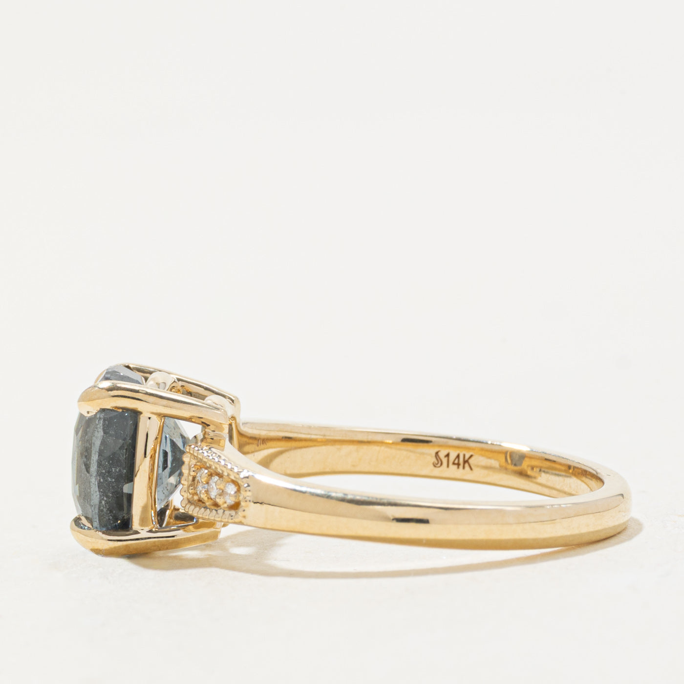 '100 Ways' 14k Yellow Gold Grey Spinel Accented Ring | 2.96ct, 0.05ctw | SZ 7