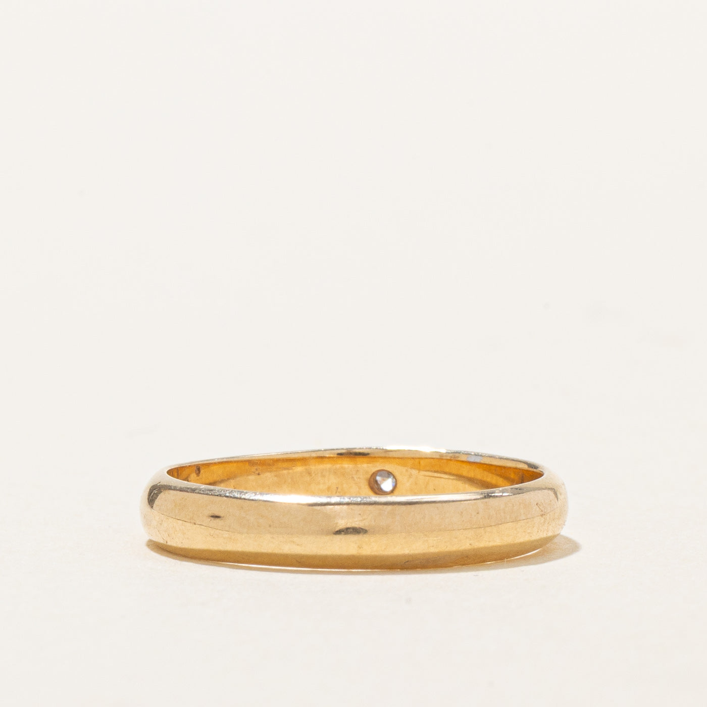 14K Yellow Gold Star Set Diamond Band | SZ 5.0