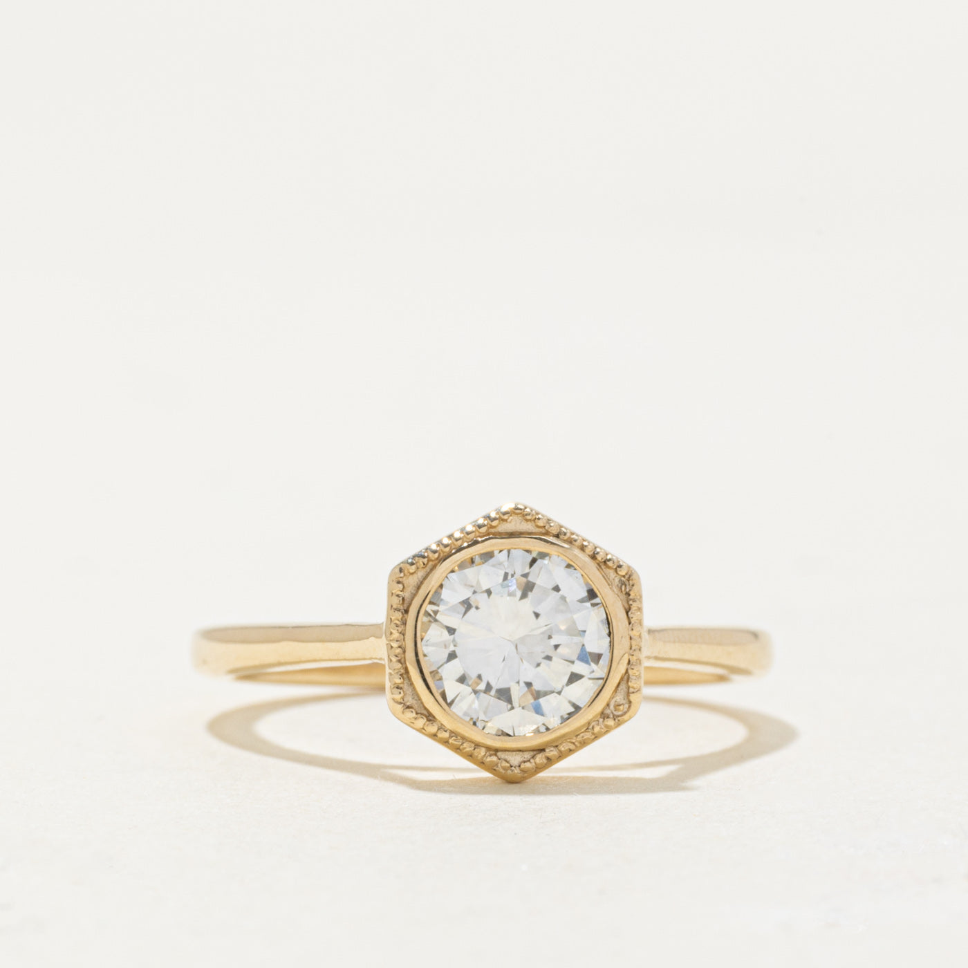 '100 Ways' 14k Yellow Hexagon Diamond Ring | 1.04ct | SZ 7