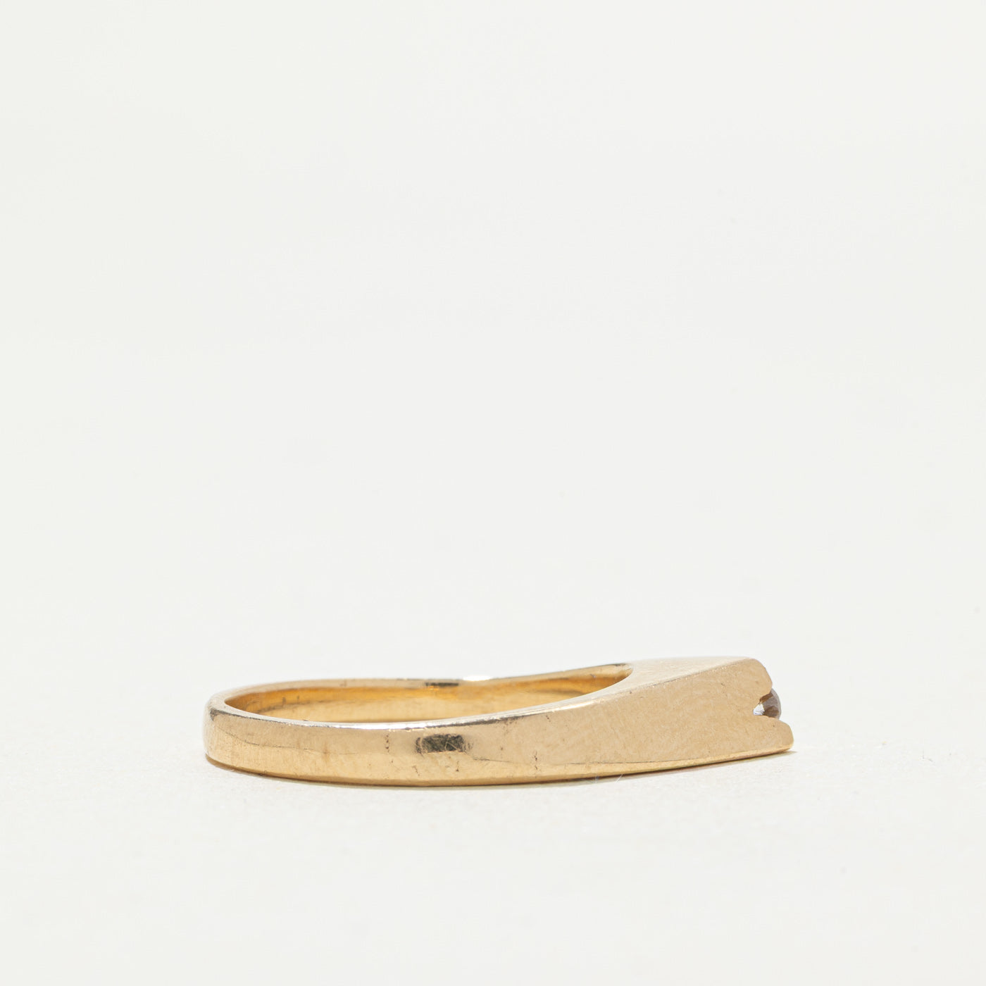 14k Channel Set Diamond Angled Ring | SZ 5.5