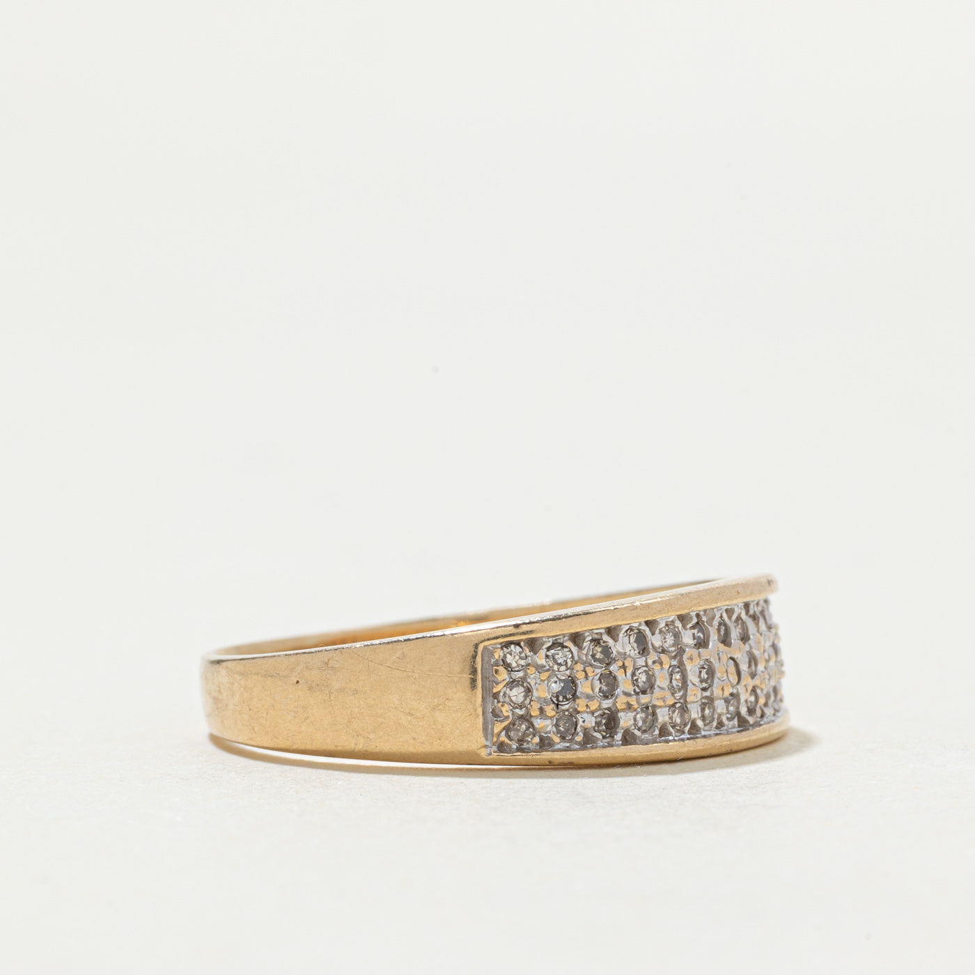14k Multi Row Semi Eternity Diamond Band | SZ 9