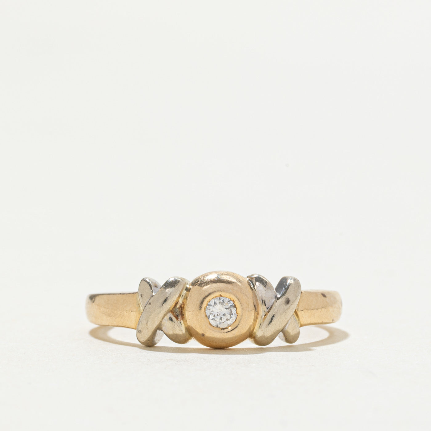 14k Diamond XOX Ring | 0.05ctw | SZ 7.25