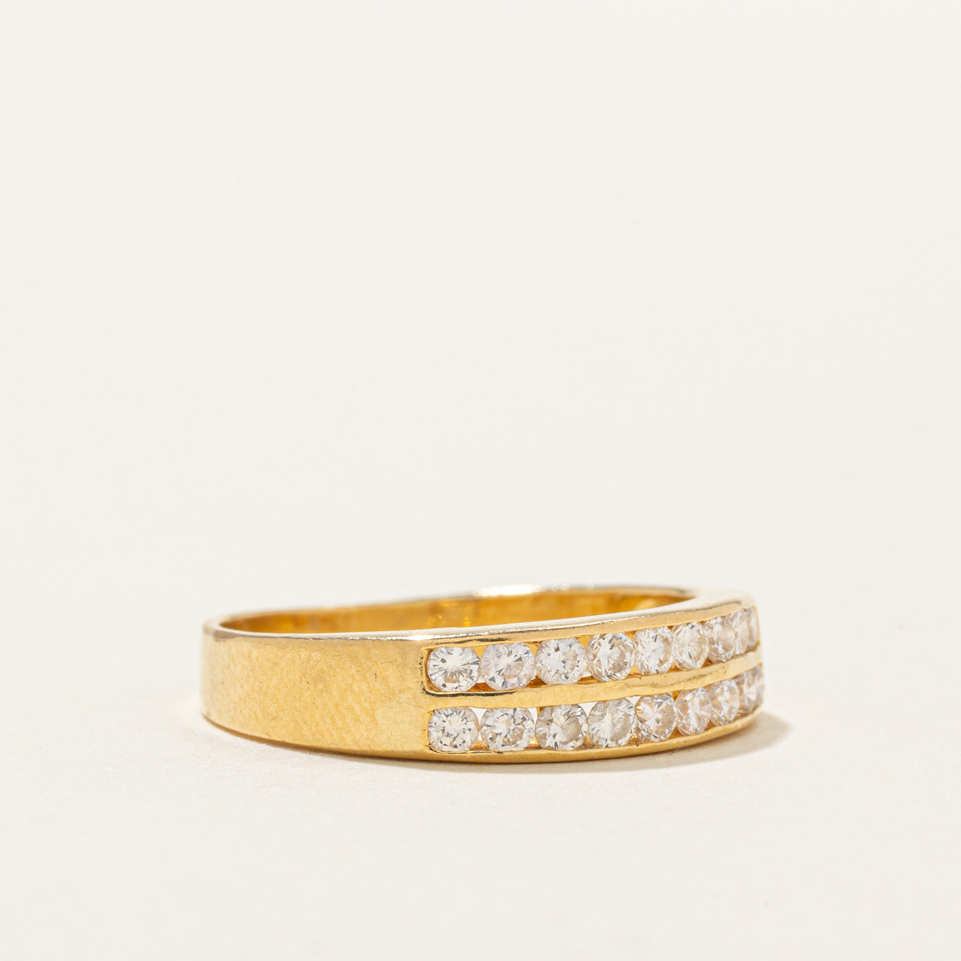 Bague double rangée de diamants 20 carats | 0,27 ct au total | Taille 5,5