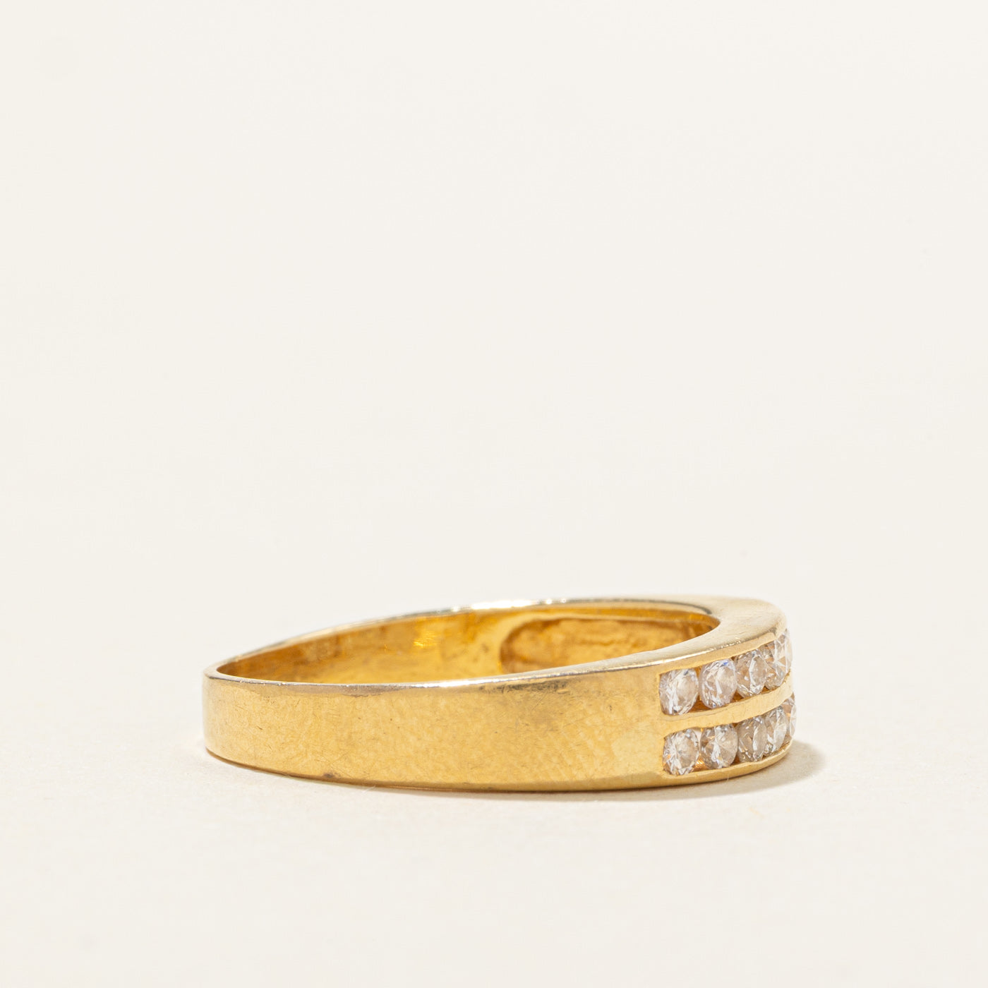 Bague double rangée de diamants 20 carats | 0,27 ct au total | Taille 5,5