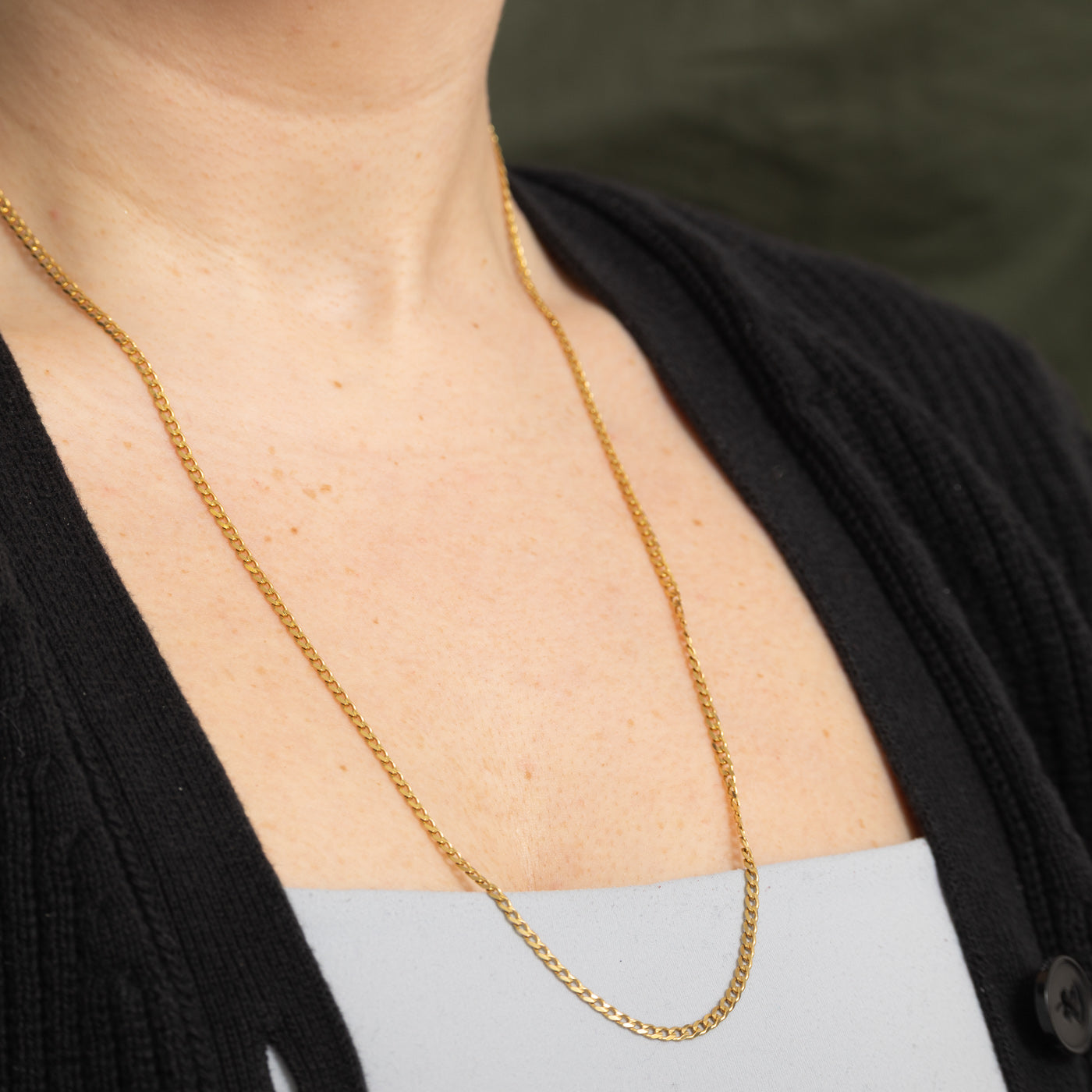 18k Yellow Gold Curb Chain | 26"