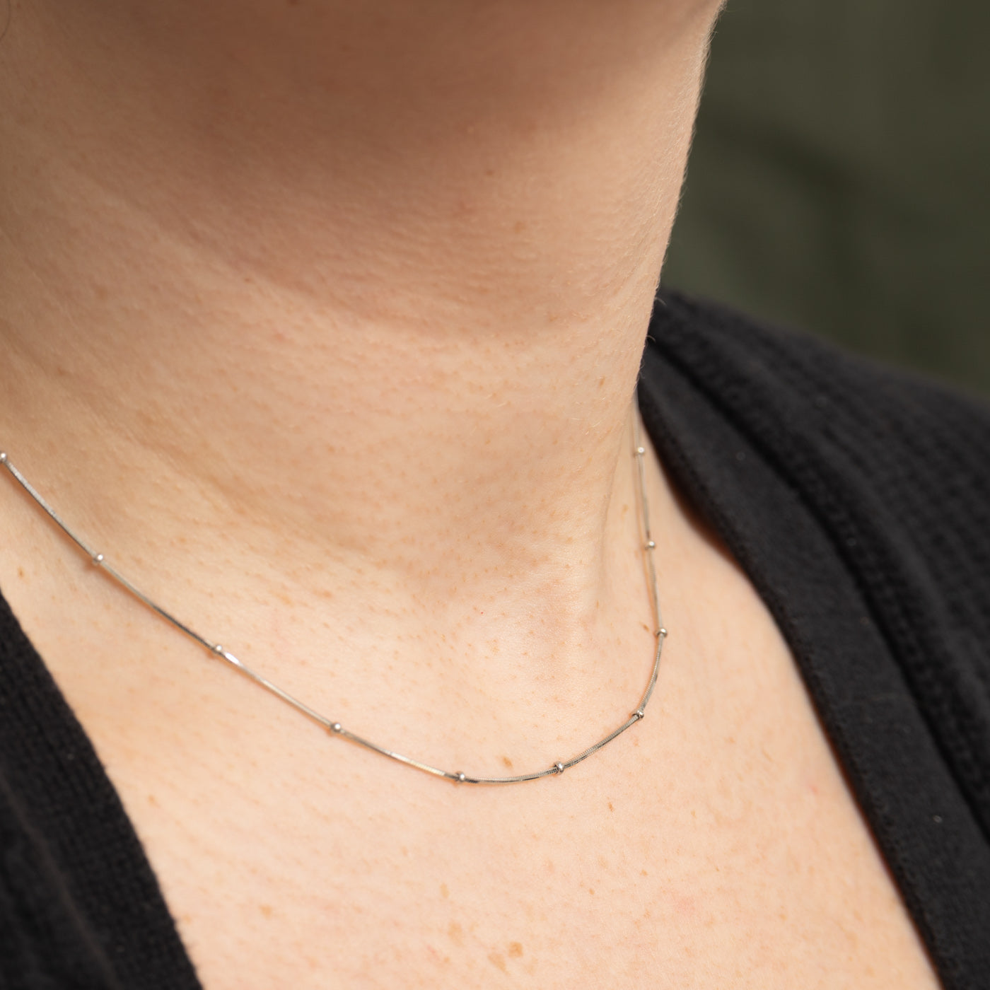 18k White Gold Satellite Chain | 16"