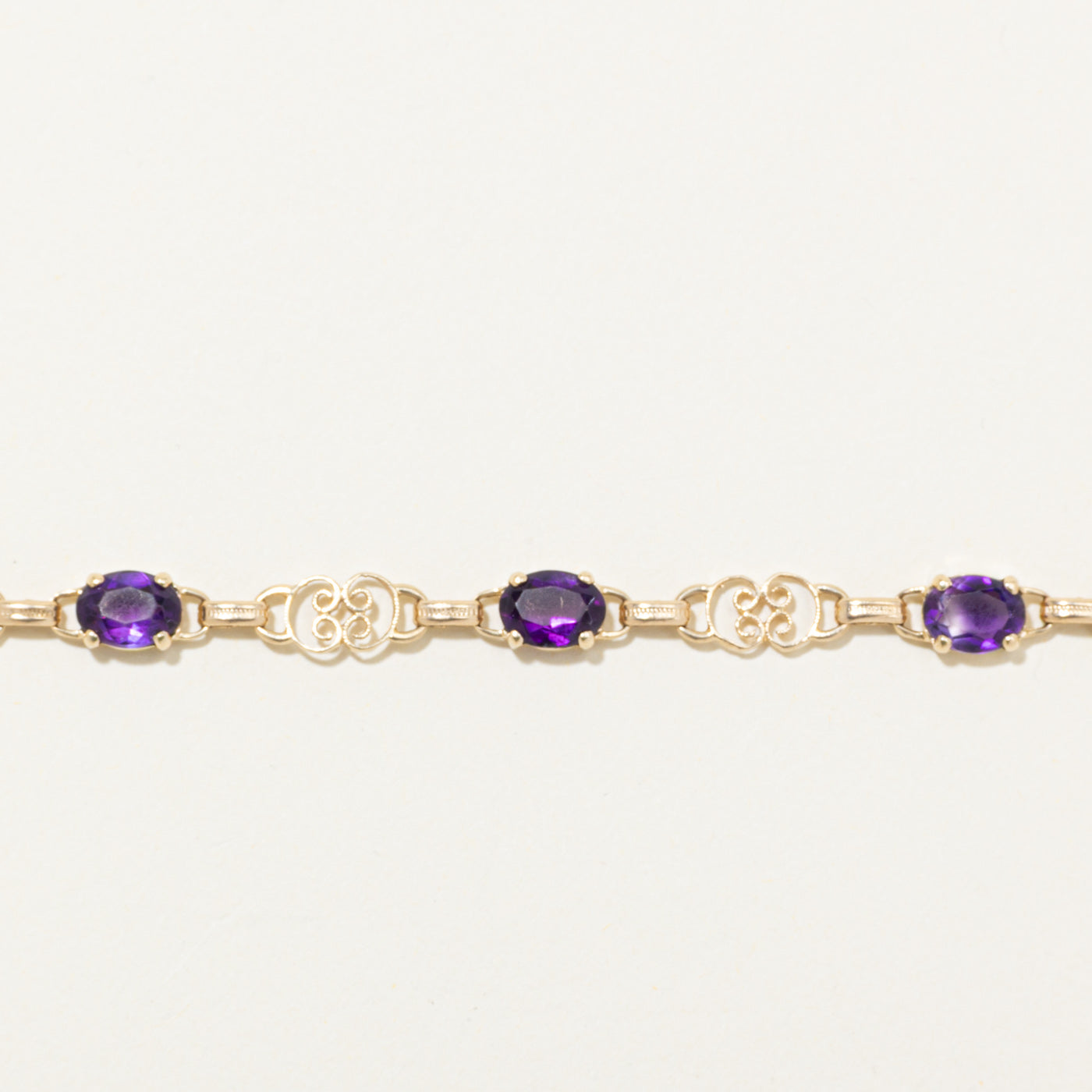 Amethyst Scrollwork Gemstone Bracelet | 5.0ctw | 7.5"
