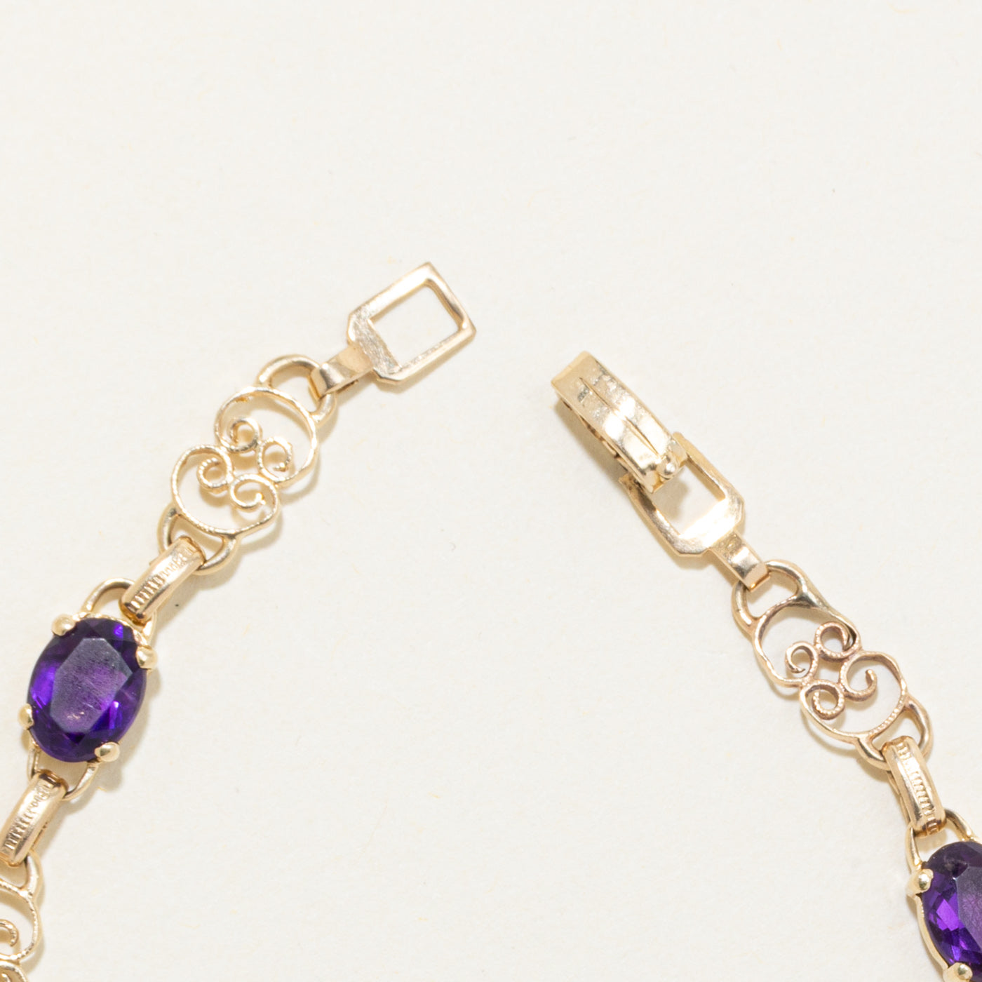 Amethyst Scrollwork Gemstone Bracelet | 5.0ctw | 7.5"