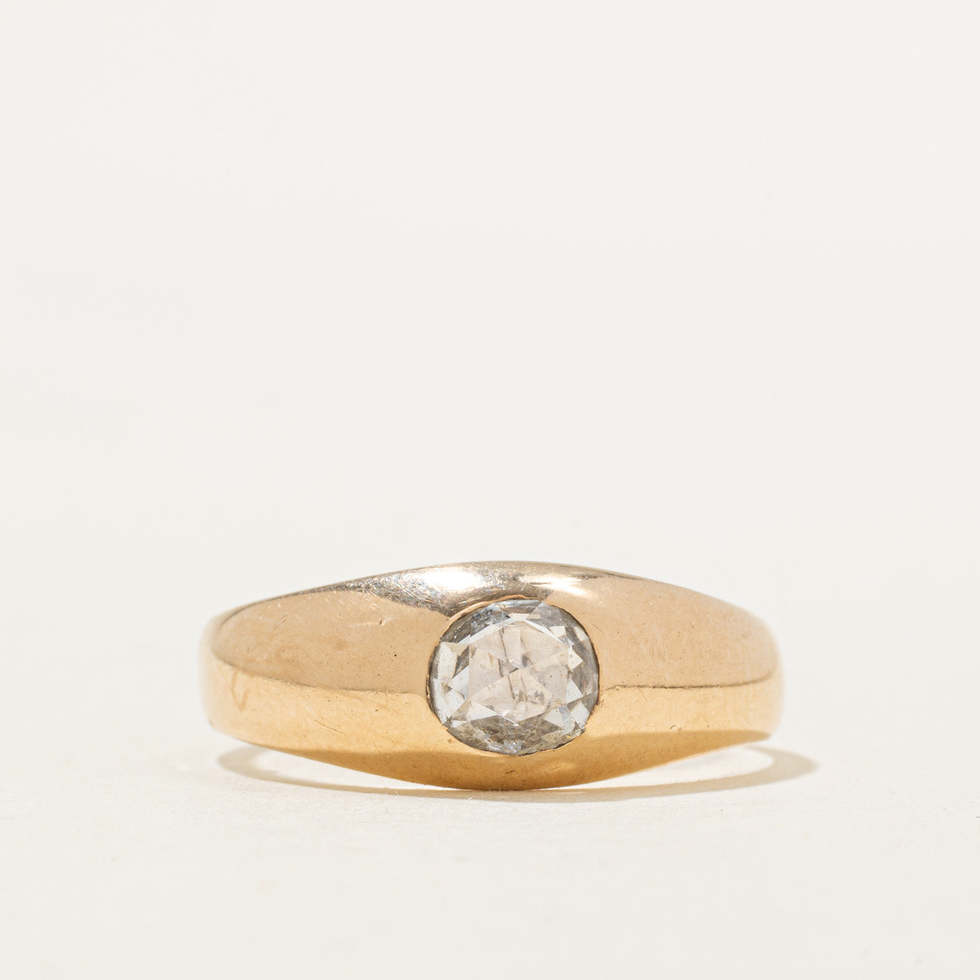 Antique Dutch 14k Rose Cut Diamond Ring | SZ 9.25
