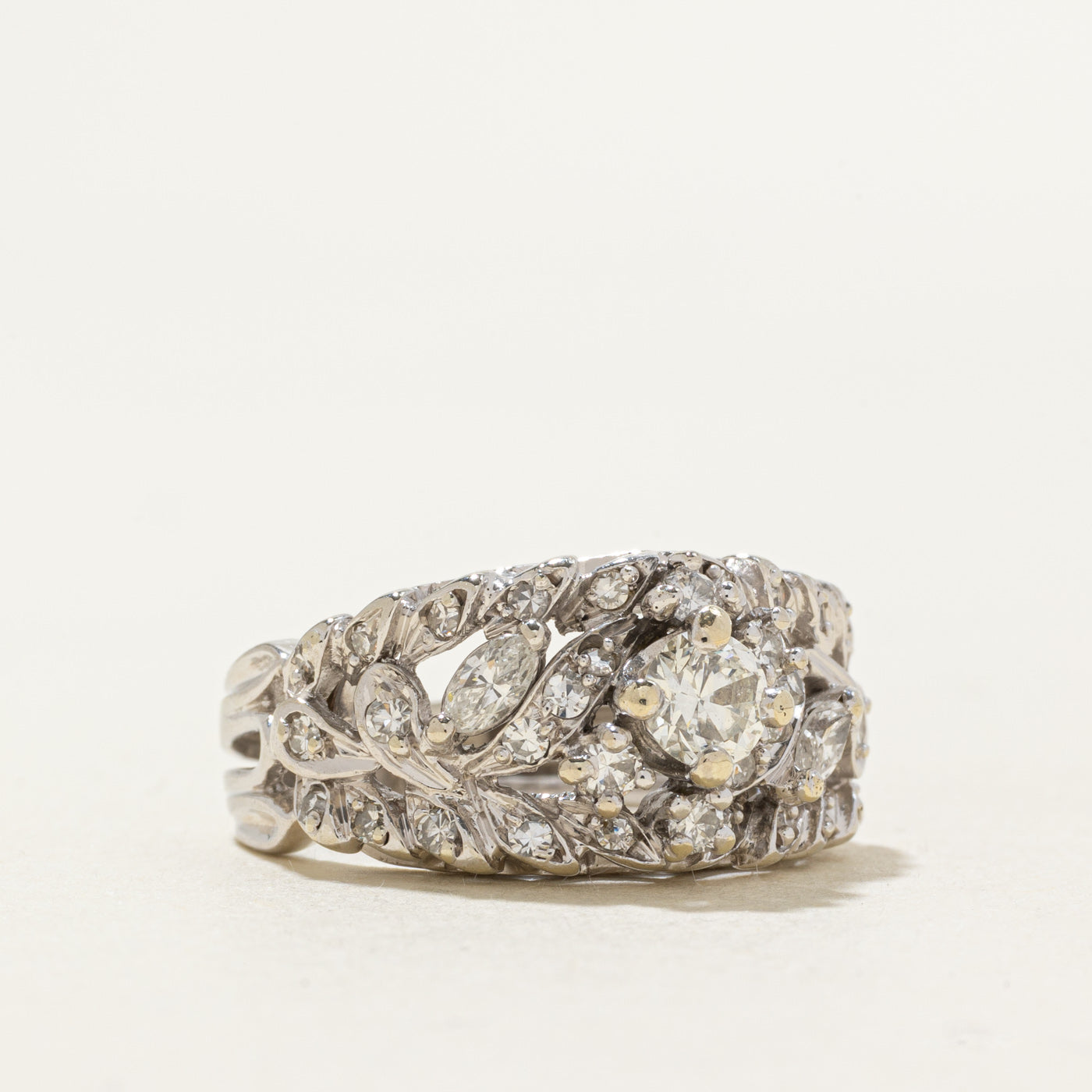 14k Diamond Accented Floral Design Ring | 0.67ctw | SZ 6.5