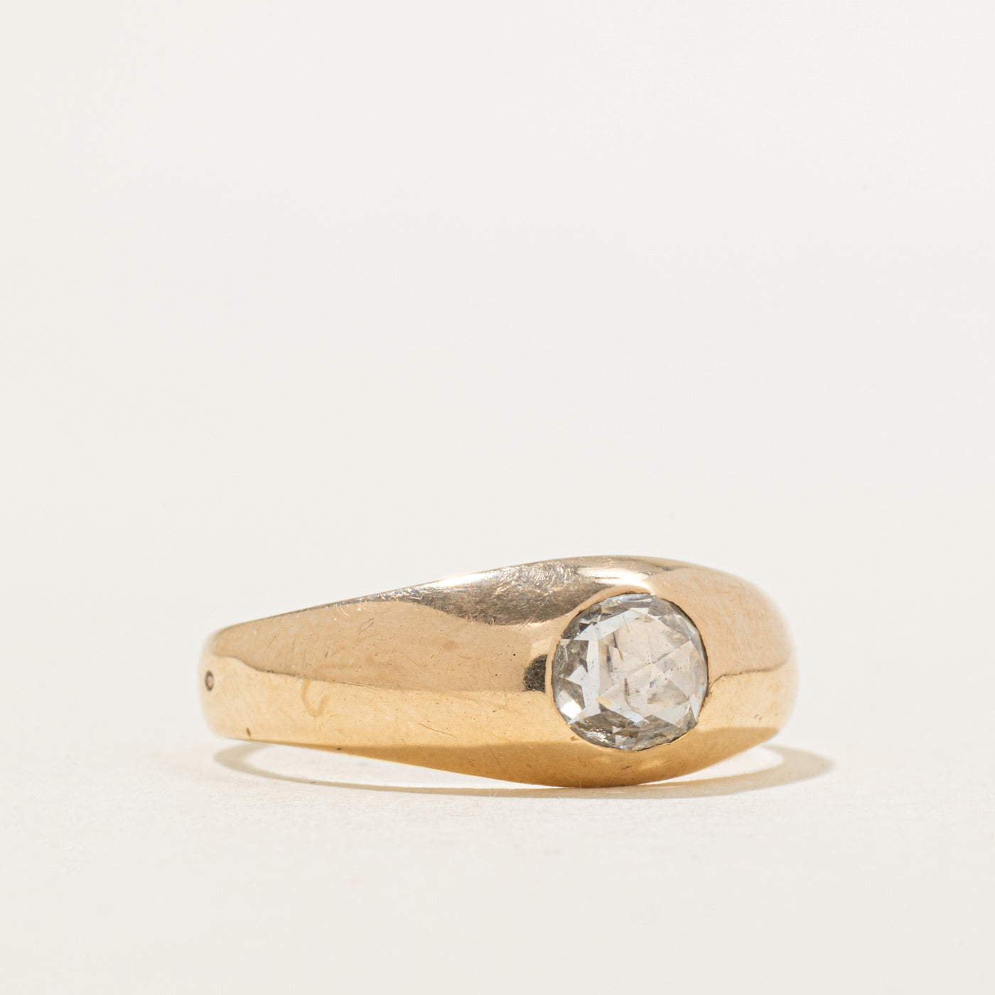 Antique Dutch 14k Rose Cut Diamond Ring | SZ 9.25