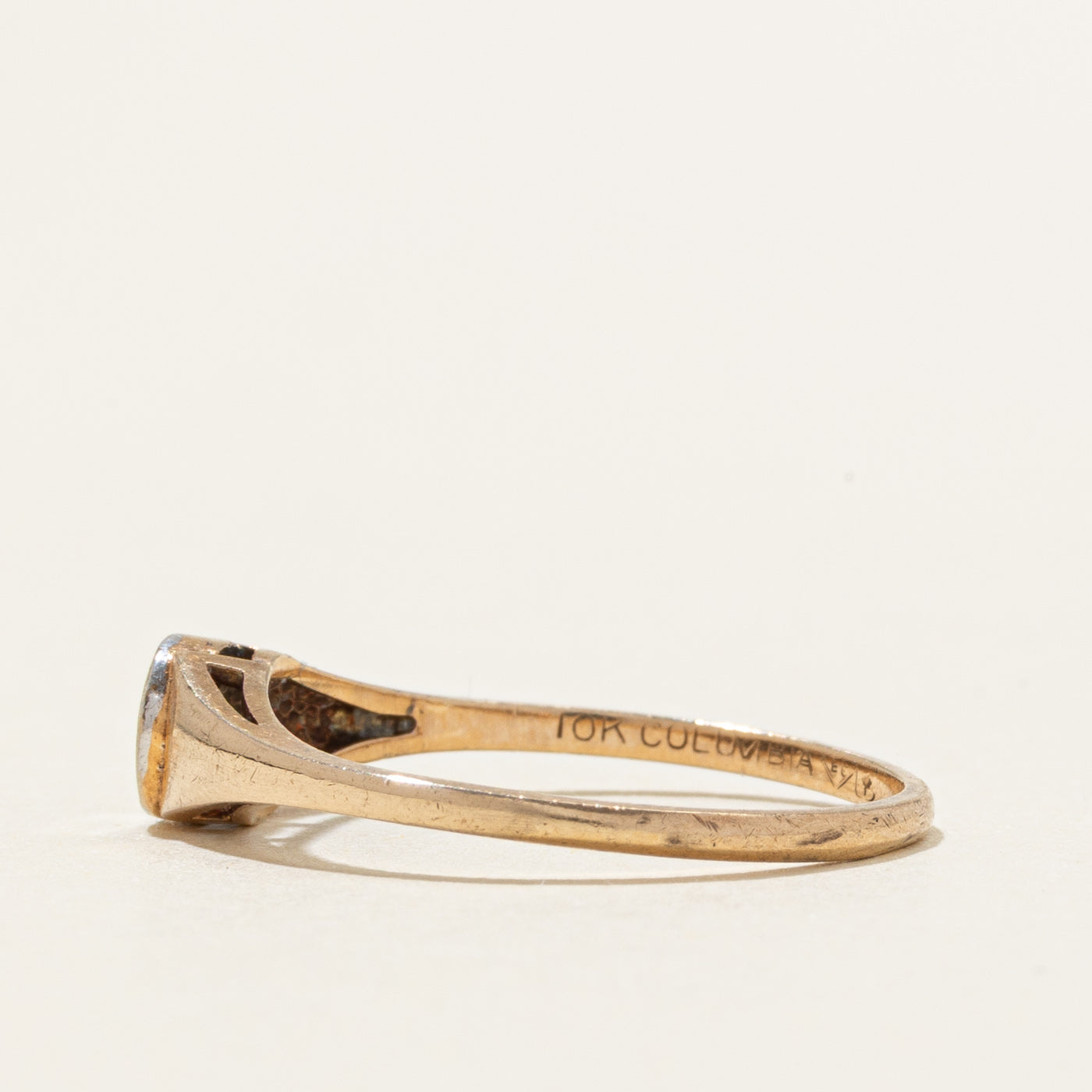 Bague chevalière sertie de 10 diamants | Taille 5,25