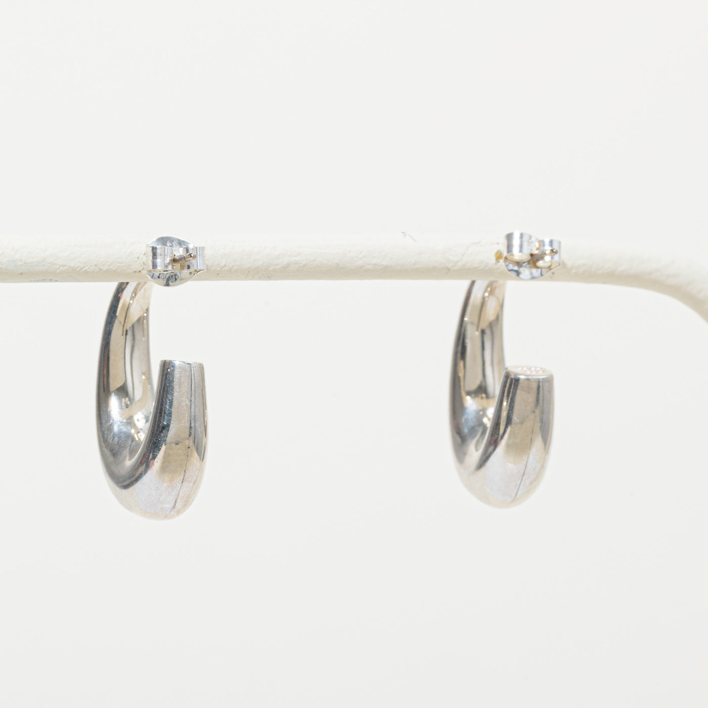 'Tiffany & Co.' Sterling Silver Half Hoop Earrings