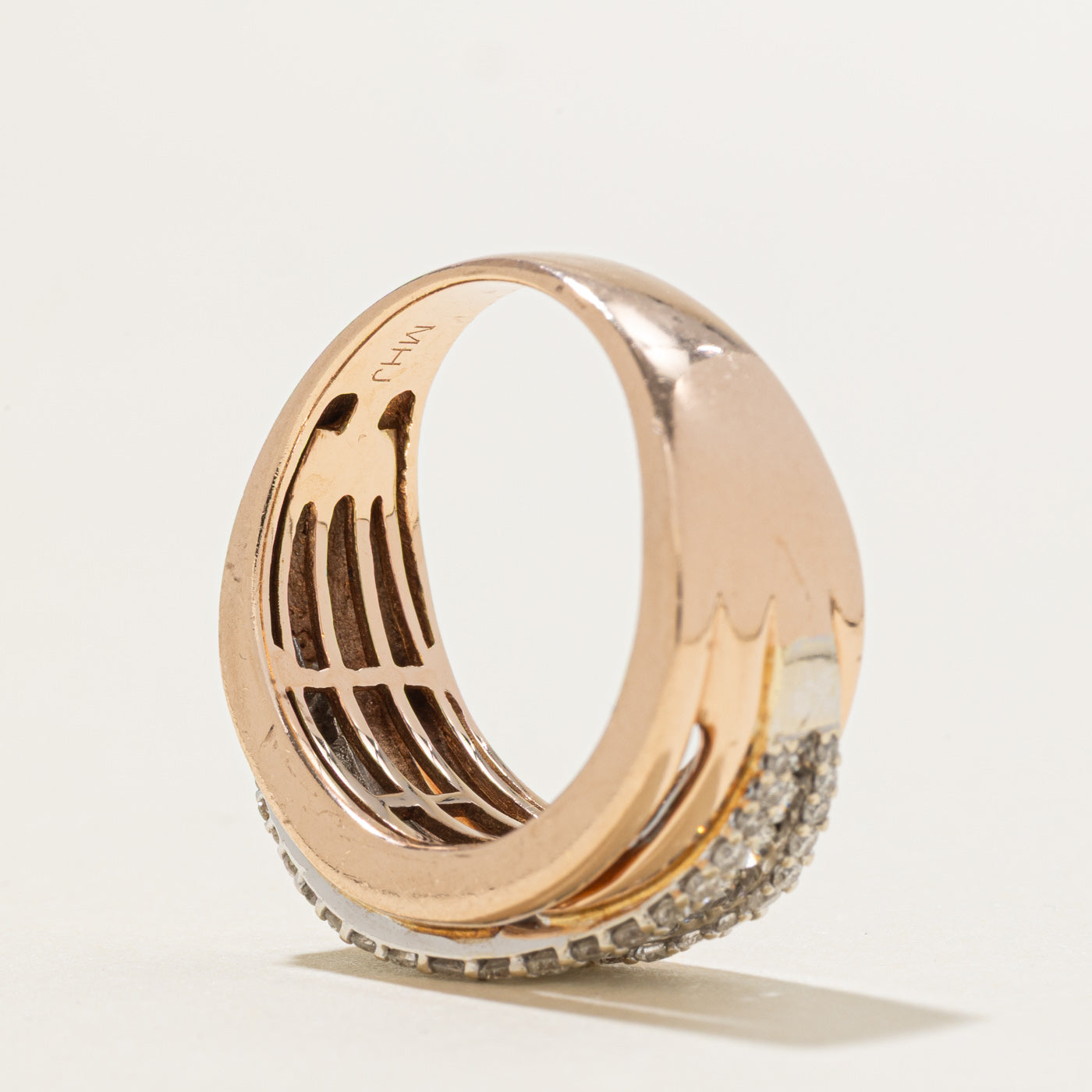 10K Diamond Multi Row Wave Band | 0.66ctw | SZ 7.5