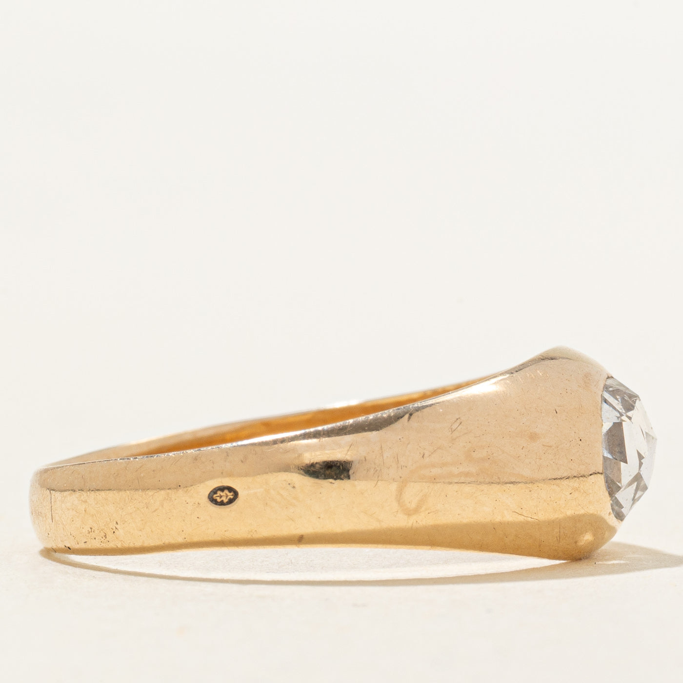 Antique Dutch 14k Rose Cut Diamond Ring | SZ 9.25