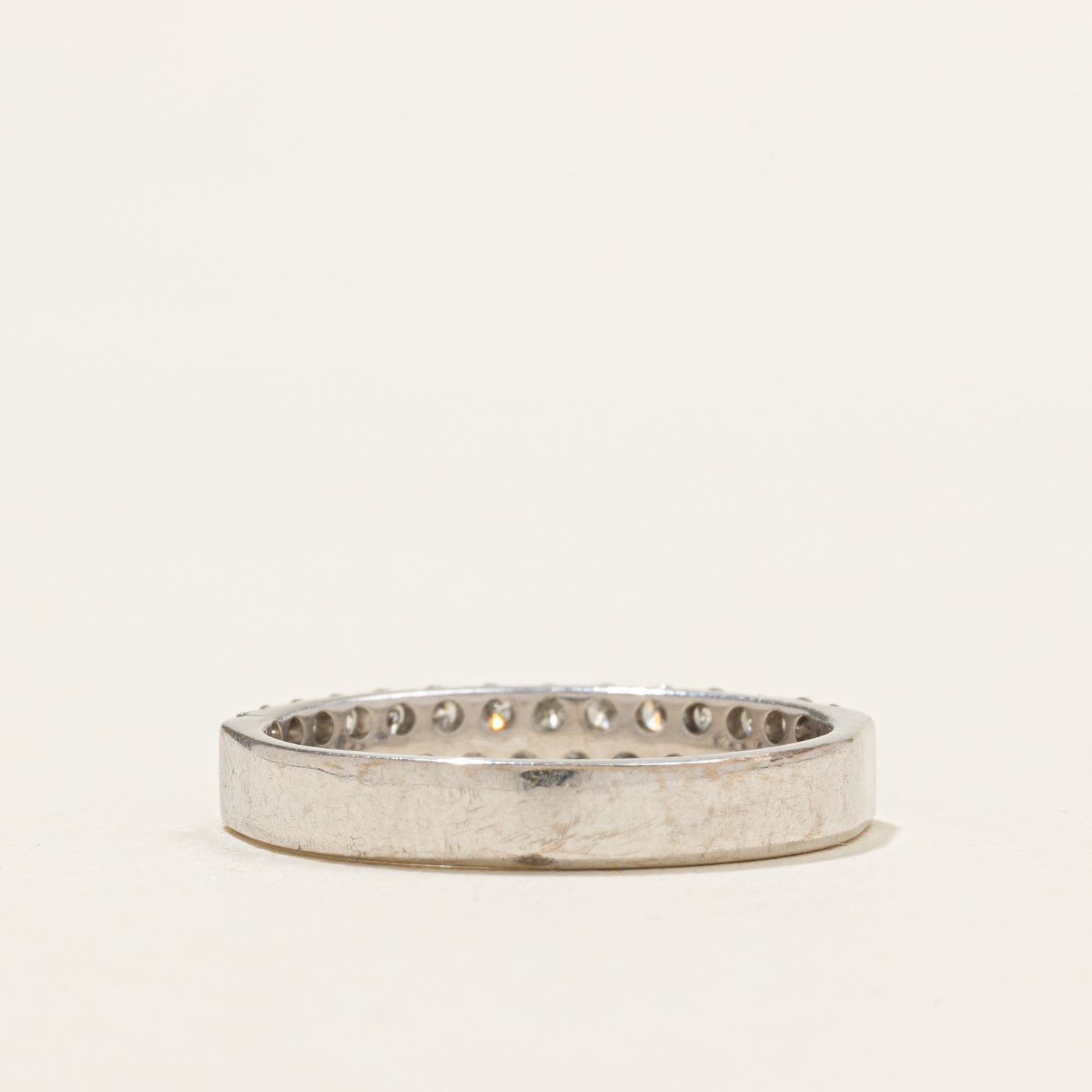 Alliance demi-éternité double rangée en or 10 carats | 0,50 ct au total | Taille 5,5