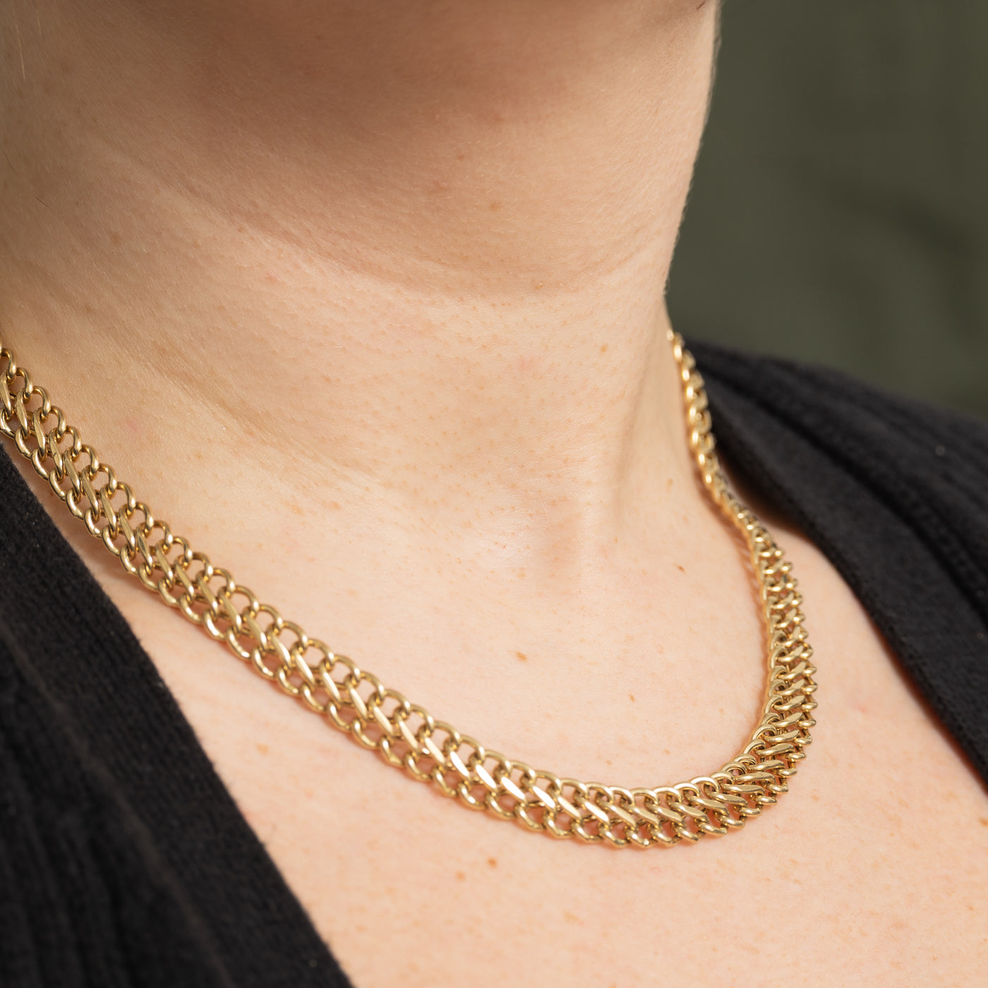 14k Yellow Gold Double Link Chain | 18"