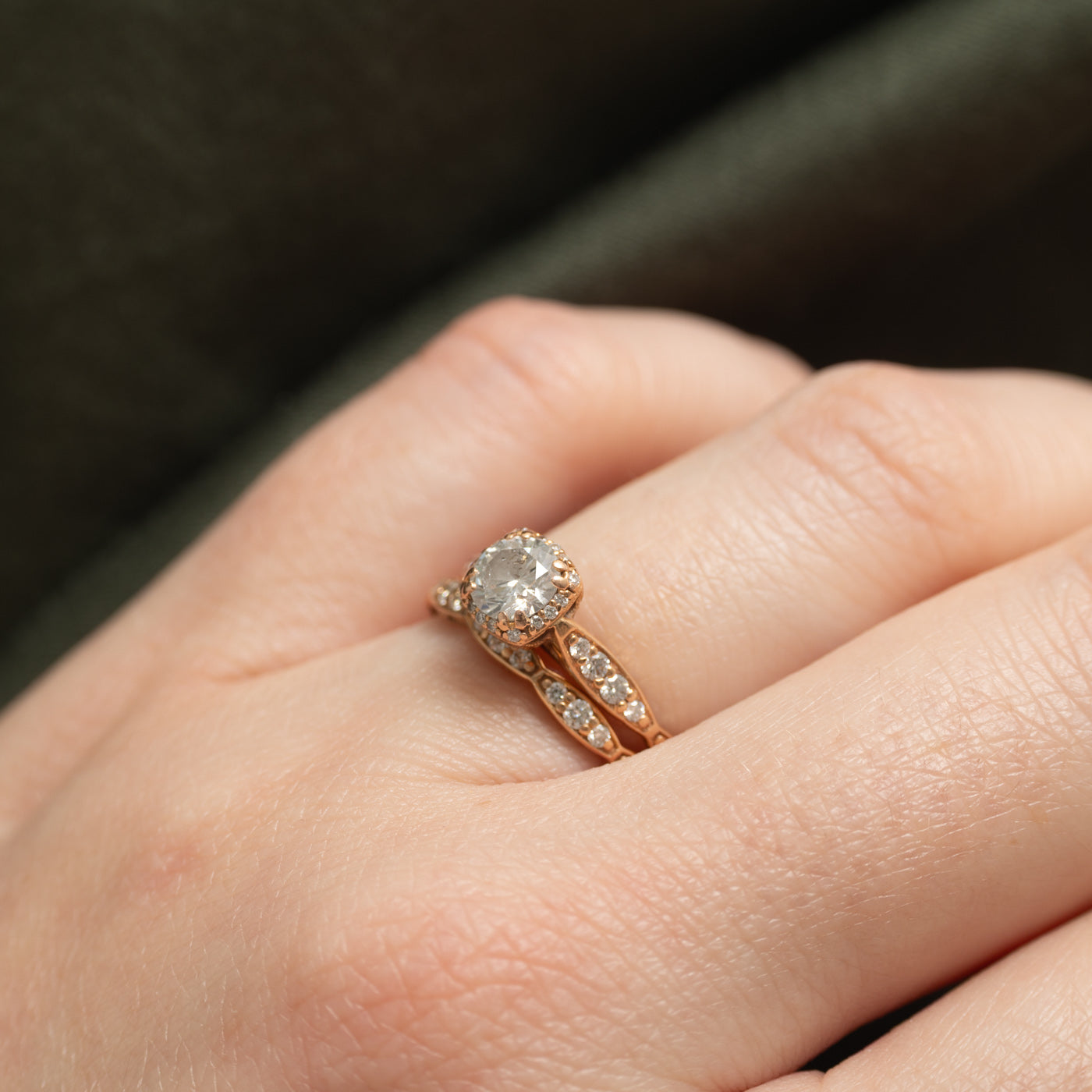 ‘Tacori’ 18k Diamond Halo Wedding Ring Set | 0.51ct I2 F/G, 0.44ctw | SZ 6