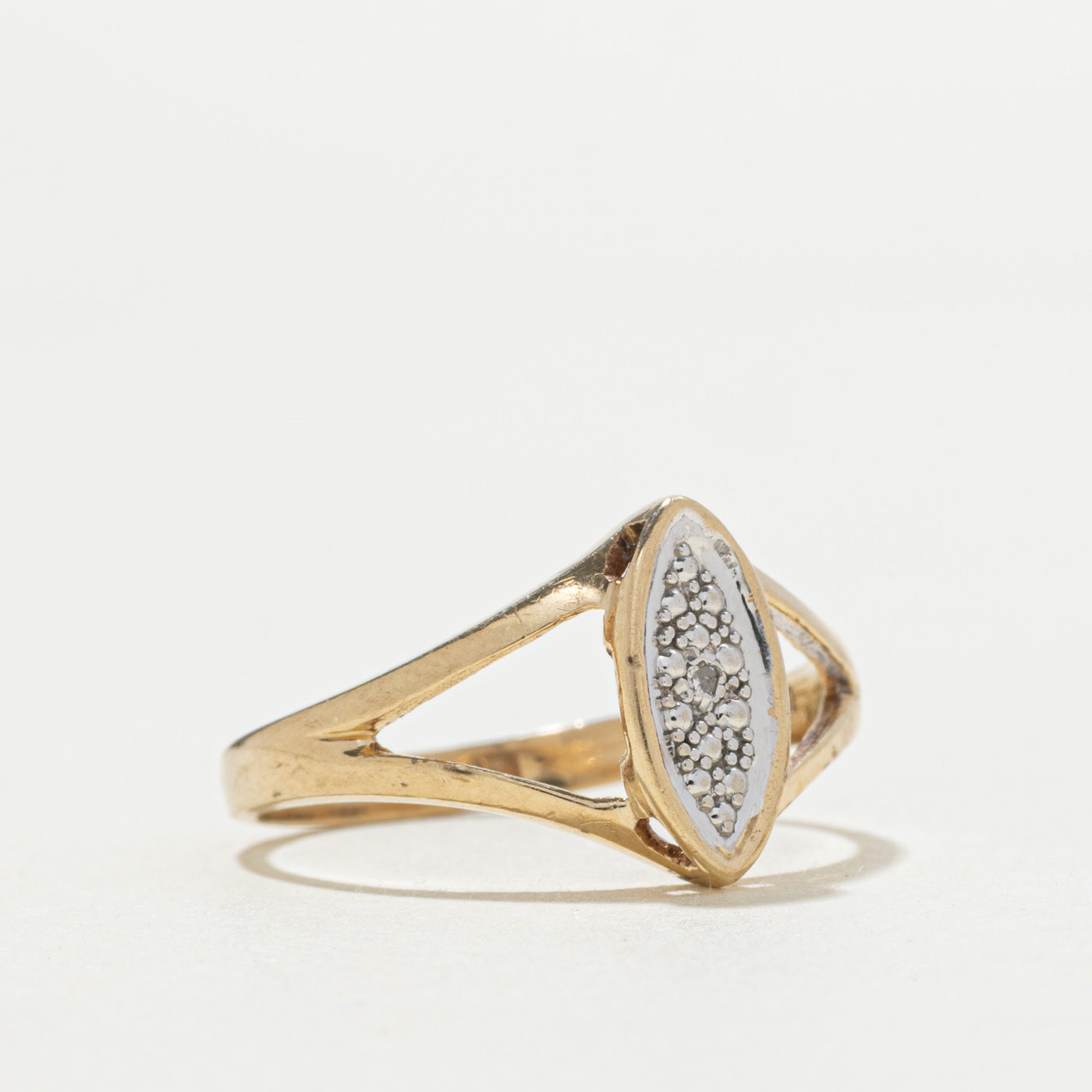 10k Diamond Marquise Cluster Open Shank Ring | SZ 6.25