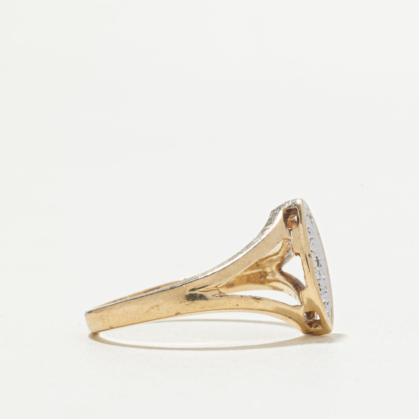10k Diamond Marquise Cluster Open Shank Ring | SZ 6.25