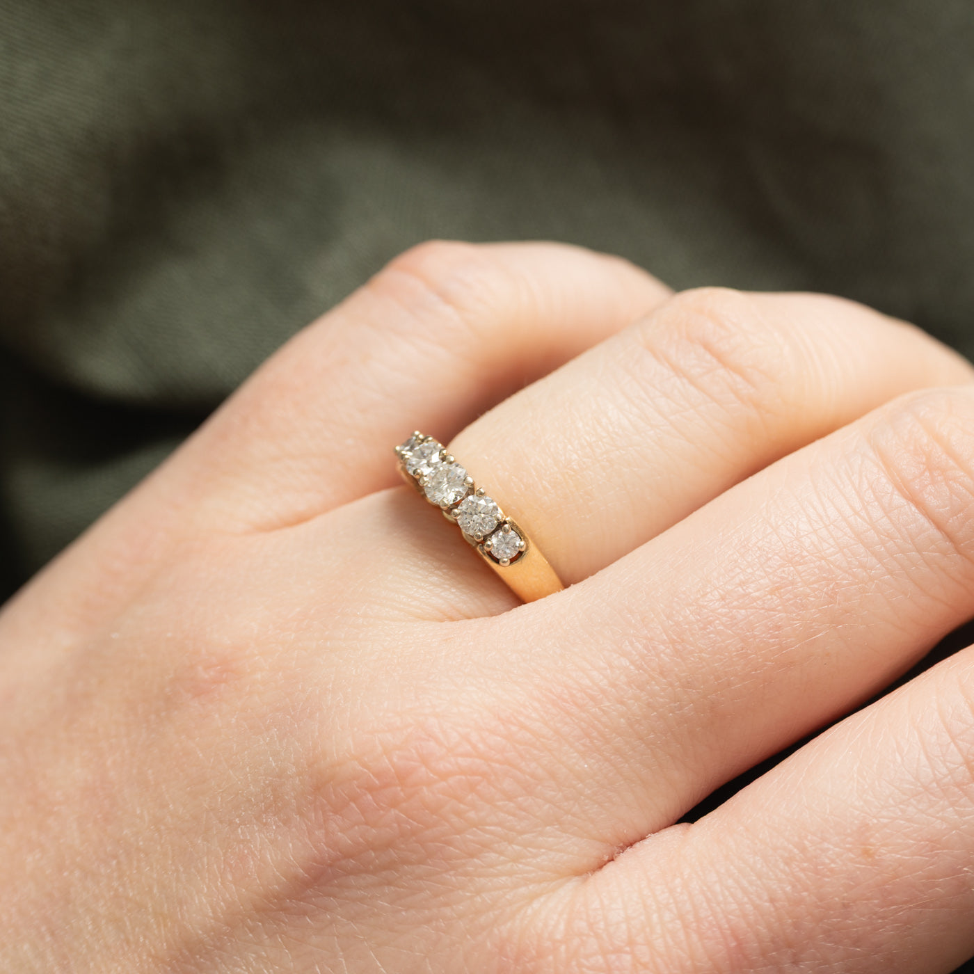 14K Five Stone Graduated Diamond Ring | 0.47ctw | SZ 4.75