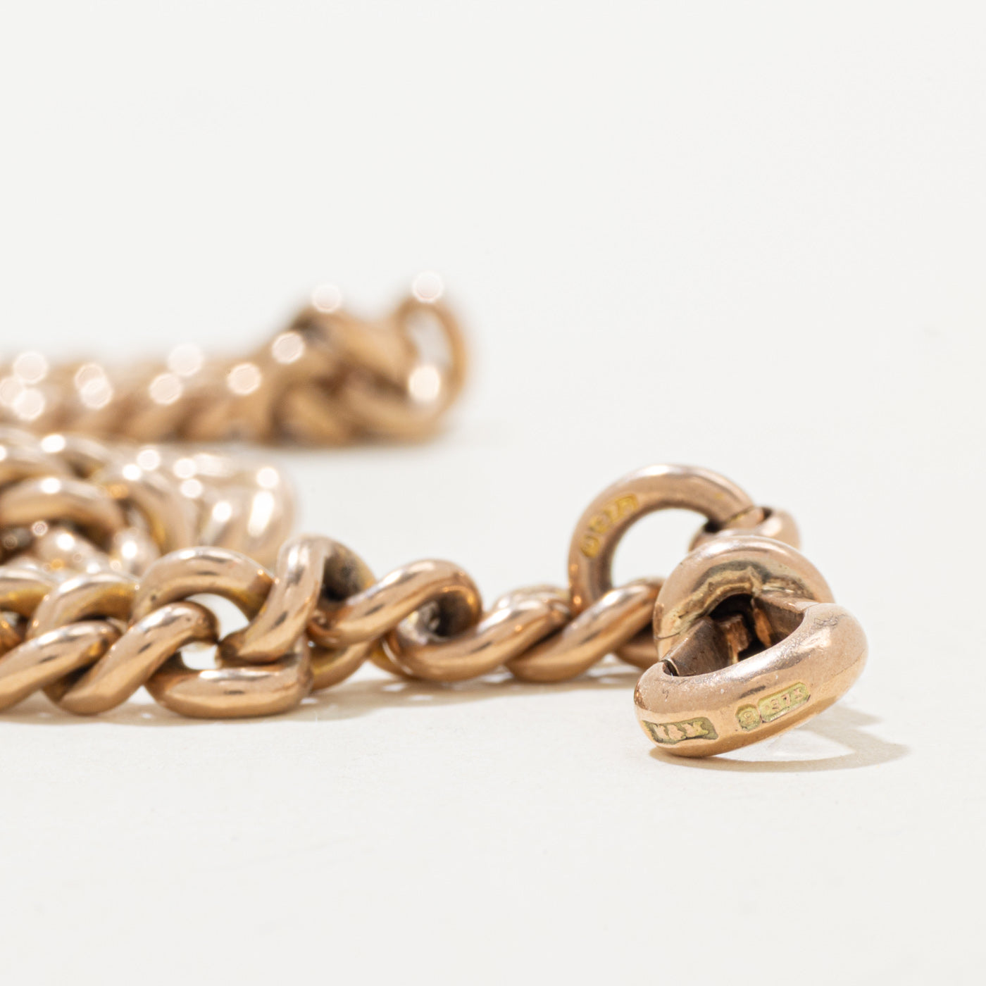 Birmingham 9K Yellow Gold T Bar Watch Chain | 6.55mm | 14.5" |