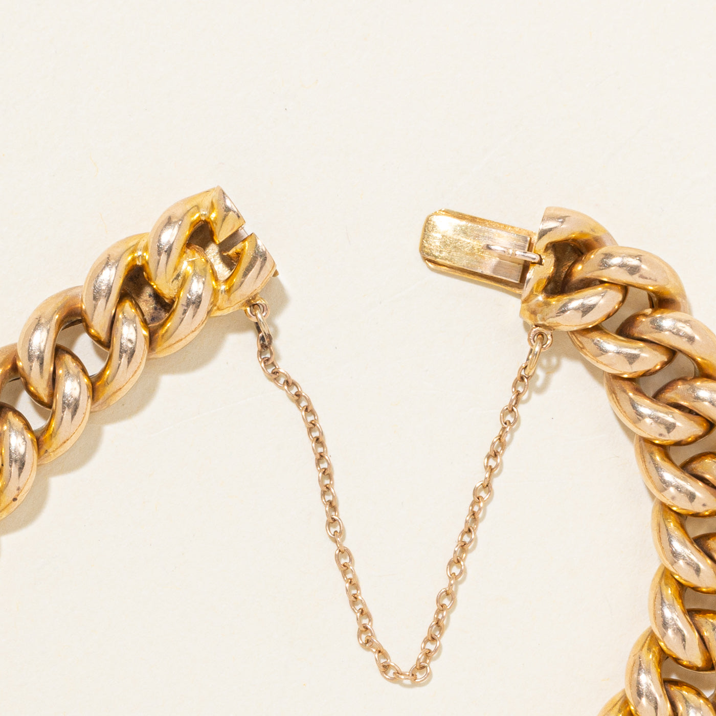 15k Yellow Gold Curb Link Chain Bracelet | 7"