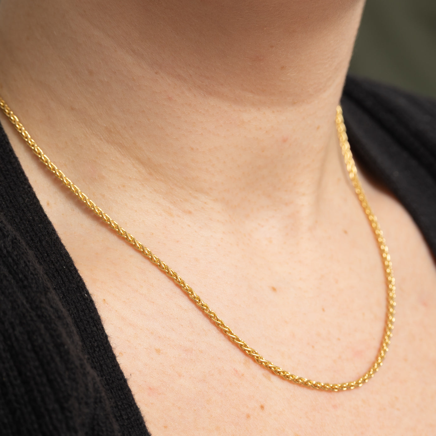 Chaîne blé en or jaune 18 carats | 45,7 cm