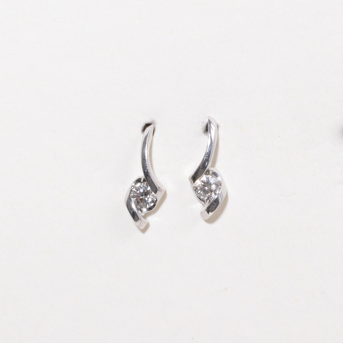 18k Tension Set Diamond Stud Earrings | 0.24ctw