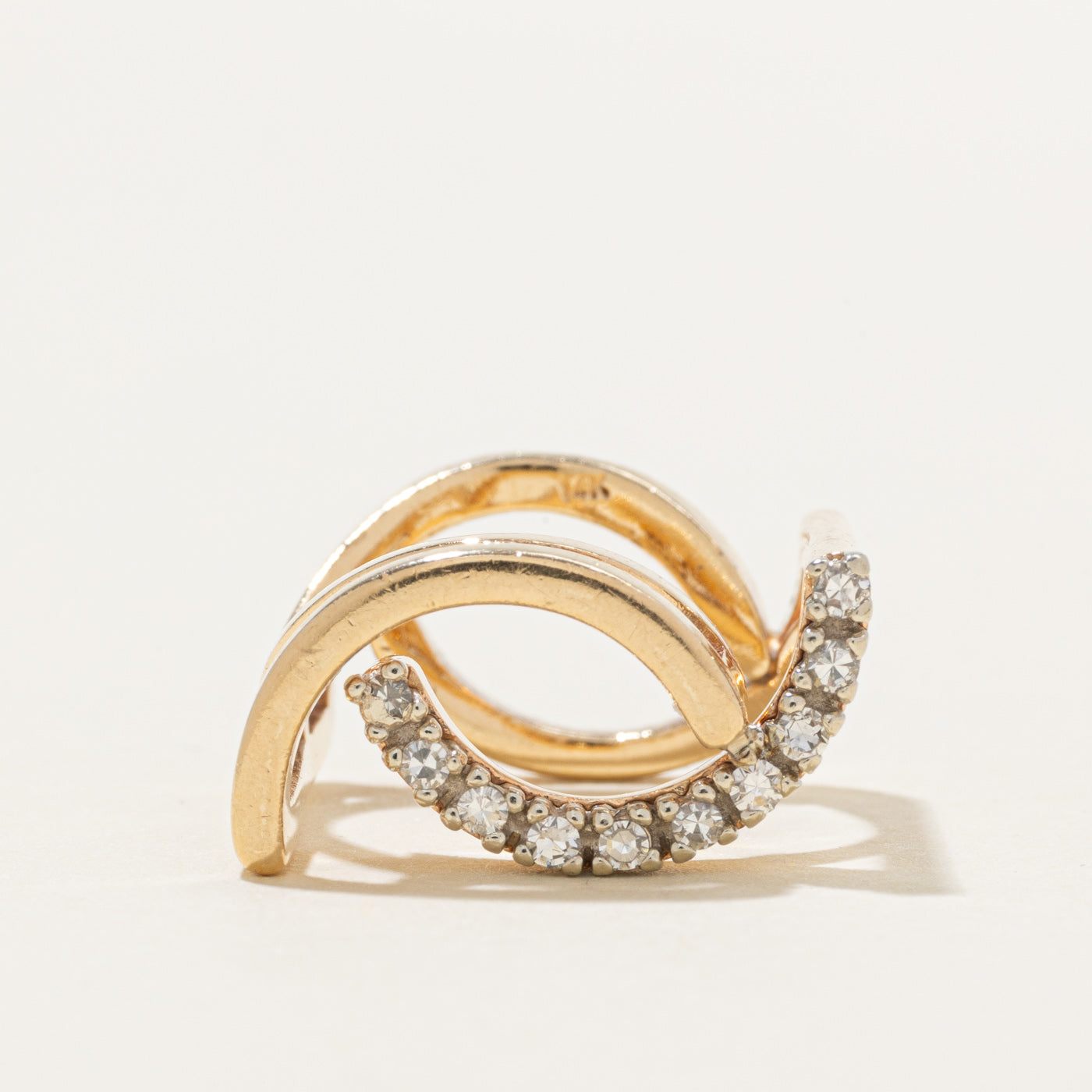 14K Diamond Semi Circle Ring | 0.15ctw | SZ 4.5