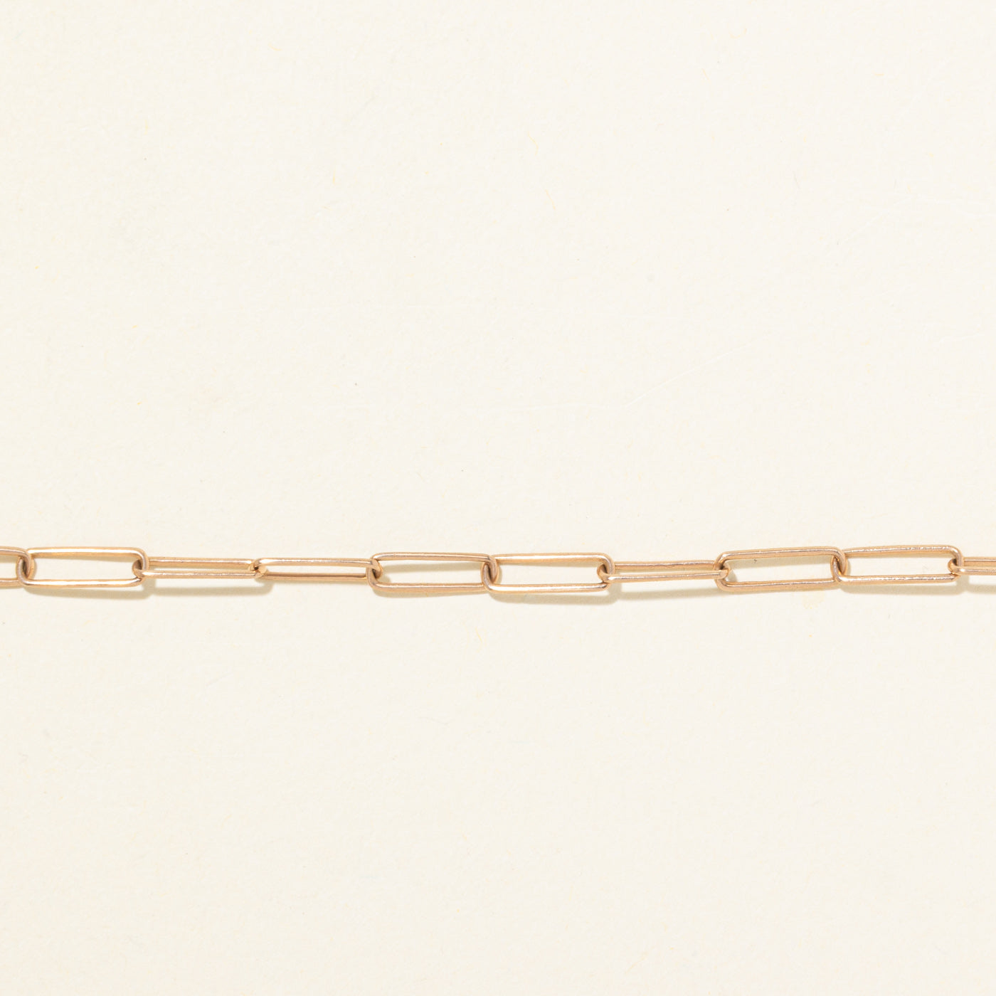 18k Rose Gold Paperclip Chain Bracelet | 6"