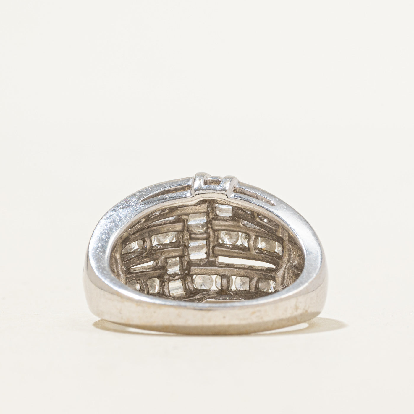 14k Channel Set Diamond Multi Row Ring | 0.90ctw | SZ 7