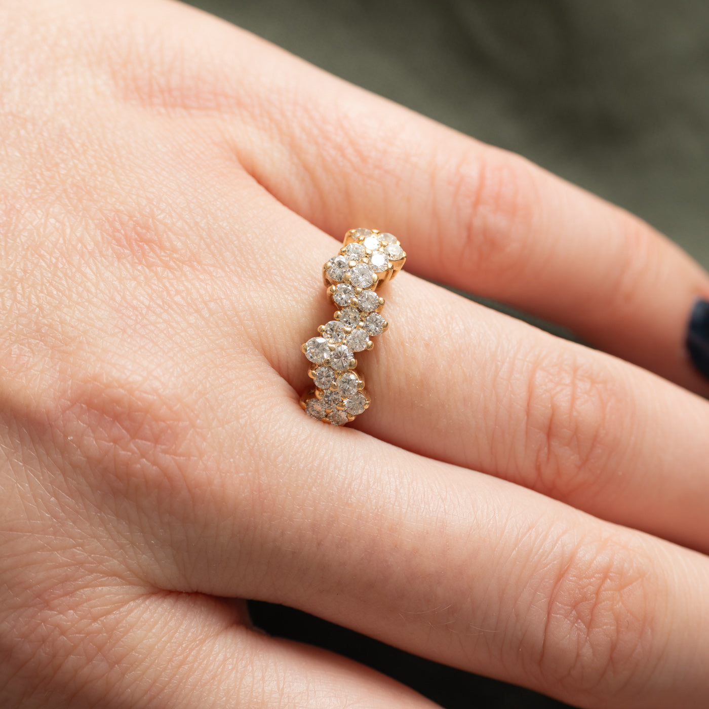 14K Double Row Diamond Zigzag Ring | 0.65ctw | SZ 6.0