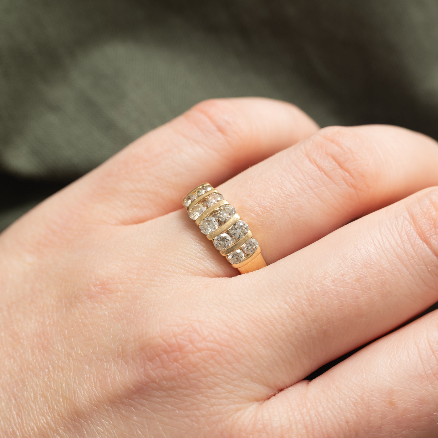 14K Multi Column Diamond Band | 0.96ctw | SZ 7.0