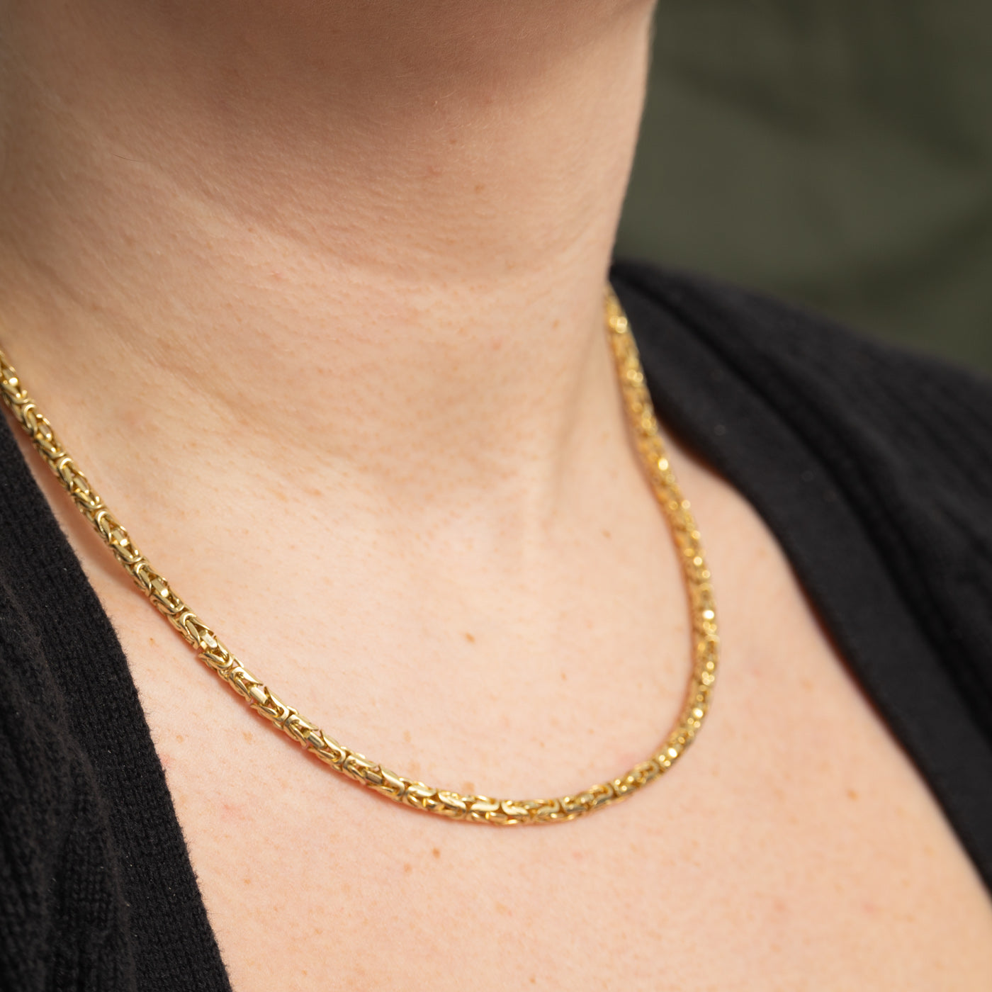 14k Yellow Gold Byzantine Chain | 18"