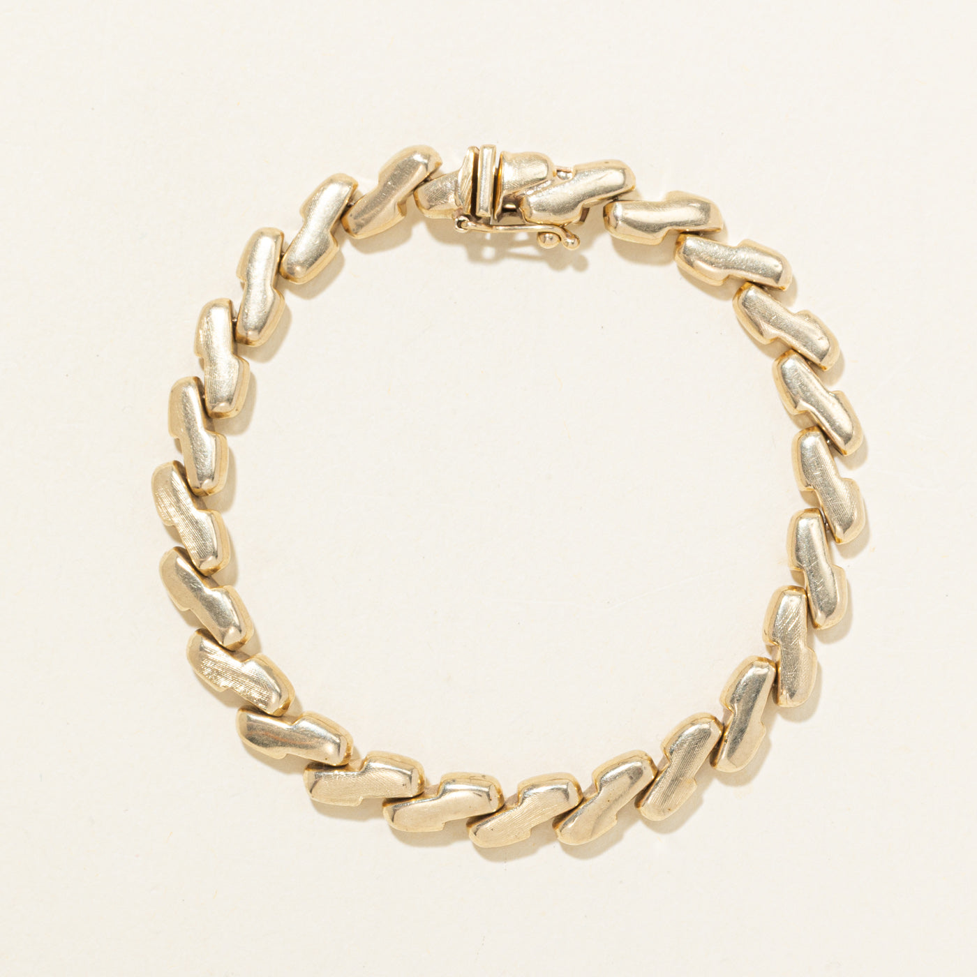 Bracelet chaîne San Marco modifiée en or jaune 14 carats | 18,4 cm