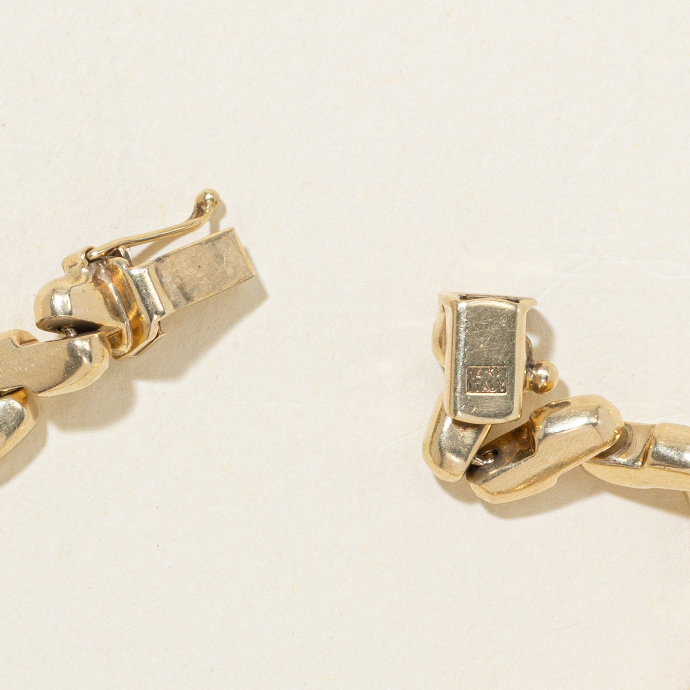 14k Yellow Gold Modified San Marco Chain Bracelet | 7.25"