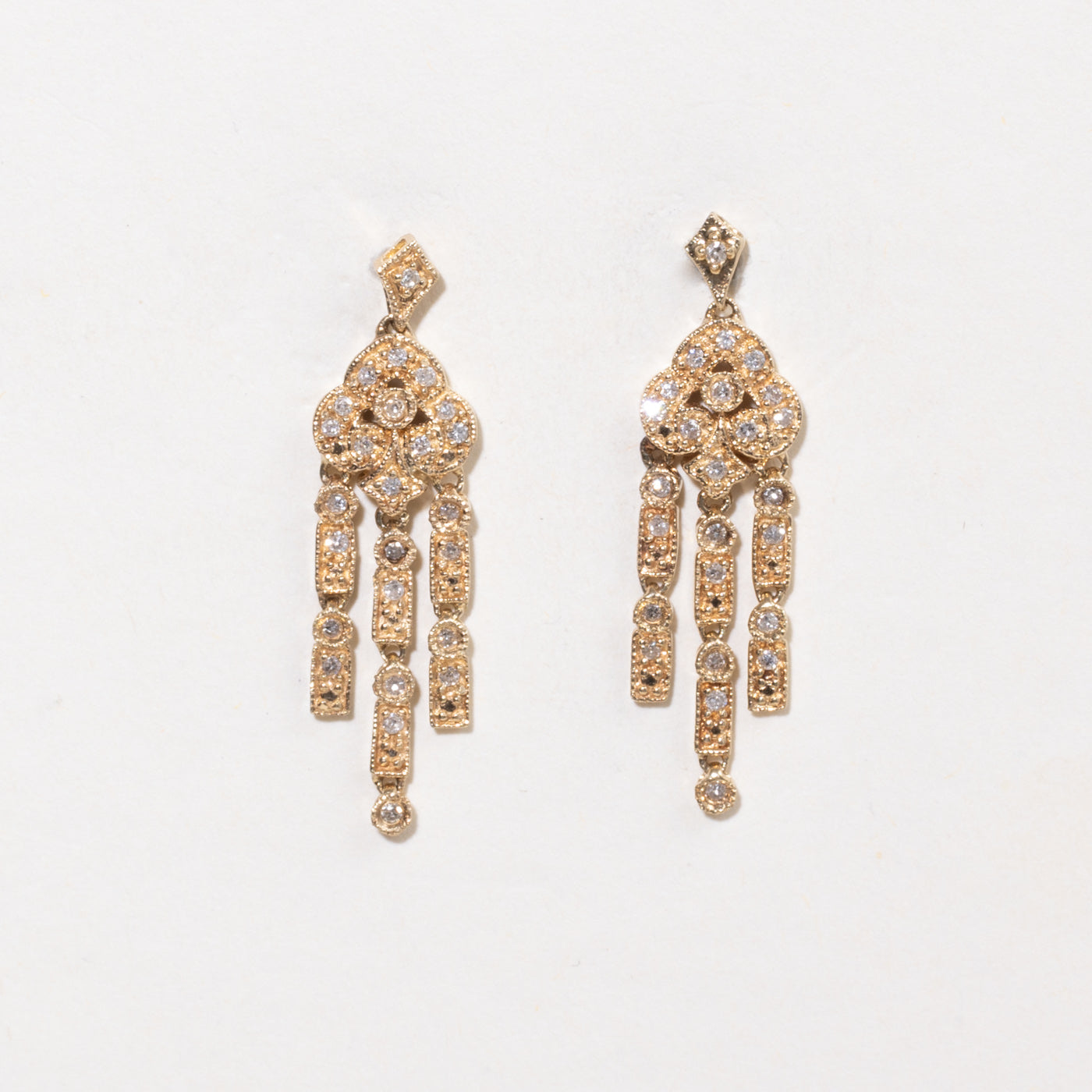10k Diamond Geometric Chandelier Earrings | 0.20ctw