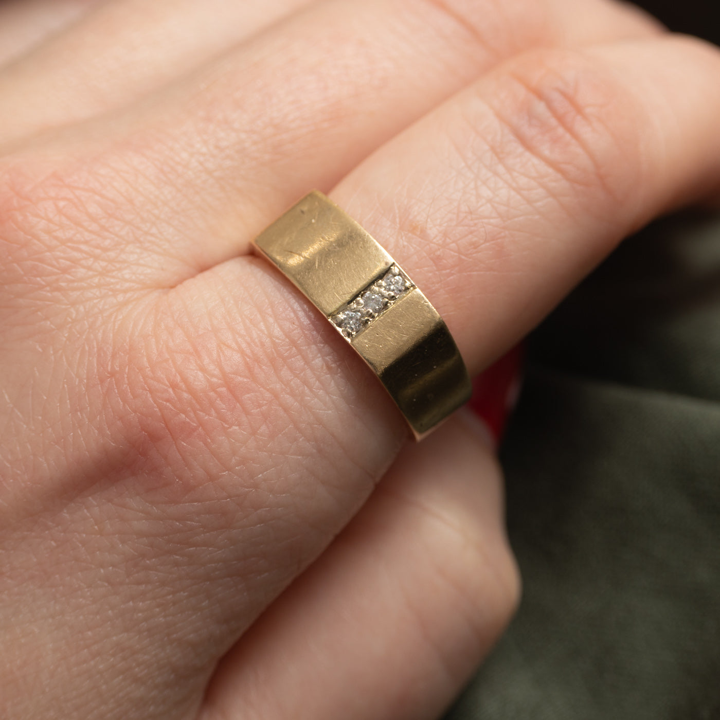 10k Diamond Accent Soft Square Band | SZ 9.25