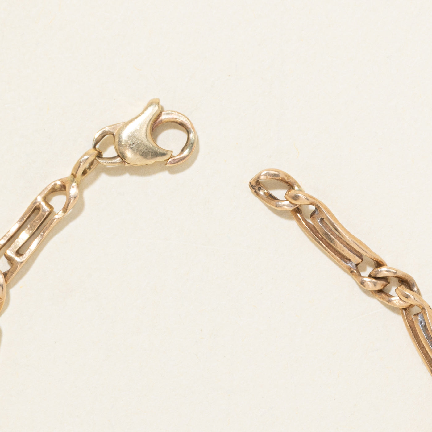 Bracelet chaîne trombone modifiée en or jaune 14 carats | 18 cm