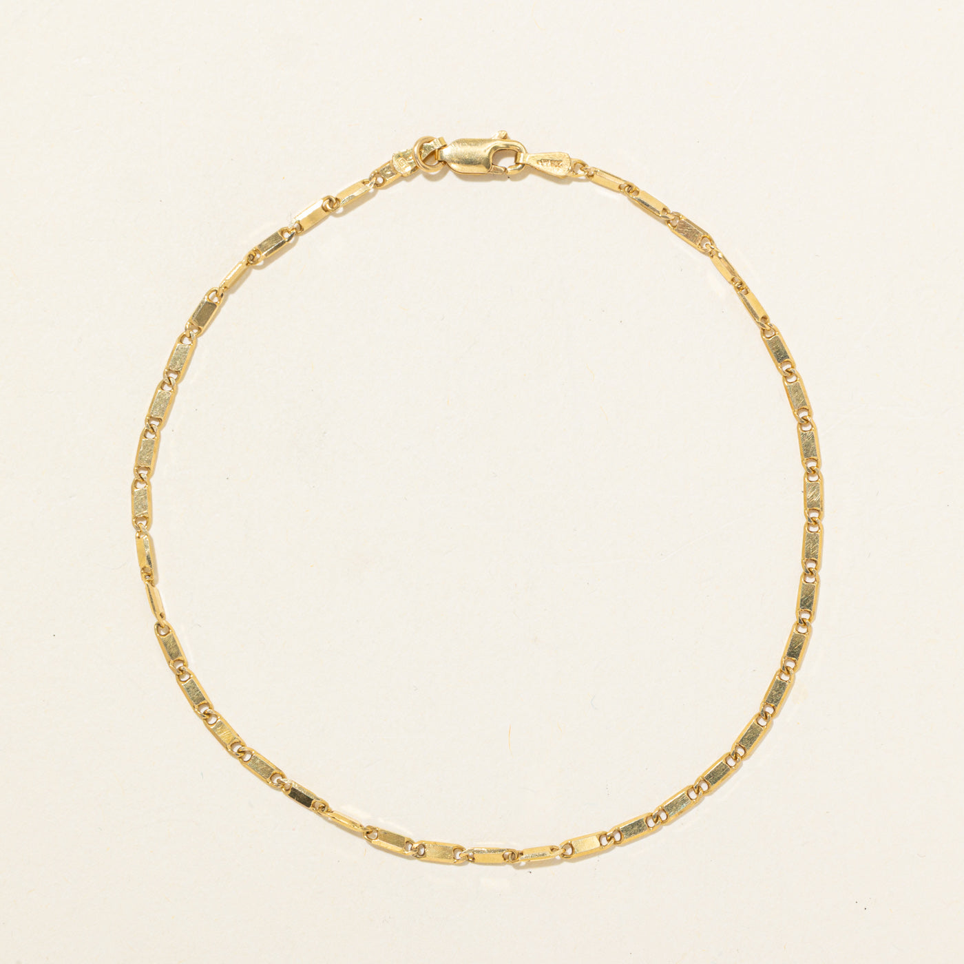 18k Gold Modified Anchor Chain Bracelet | 9.5"
