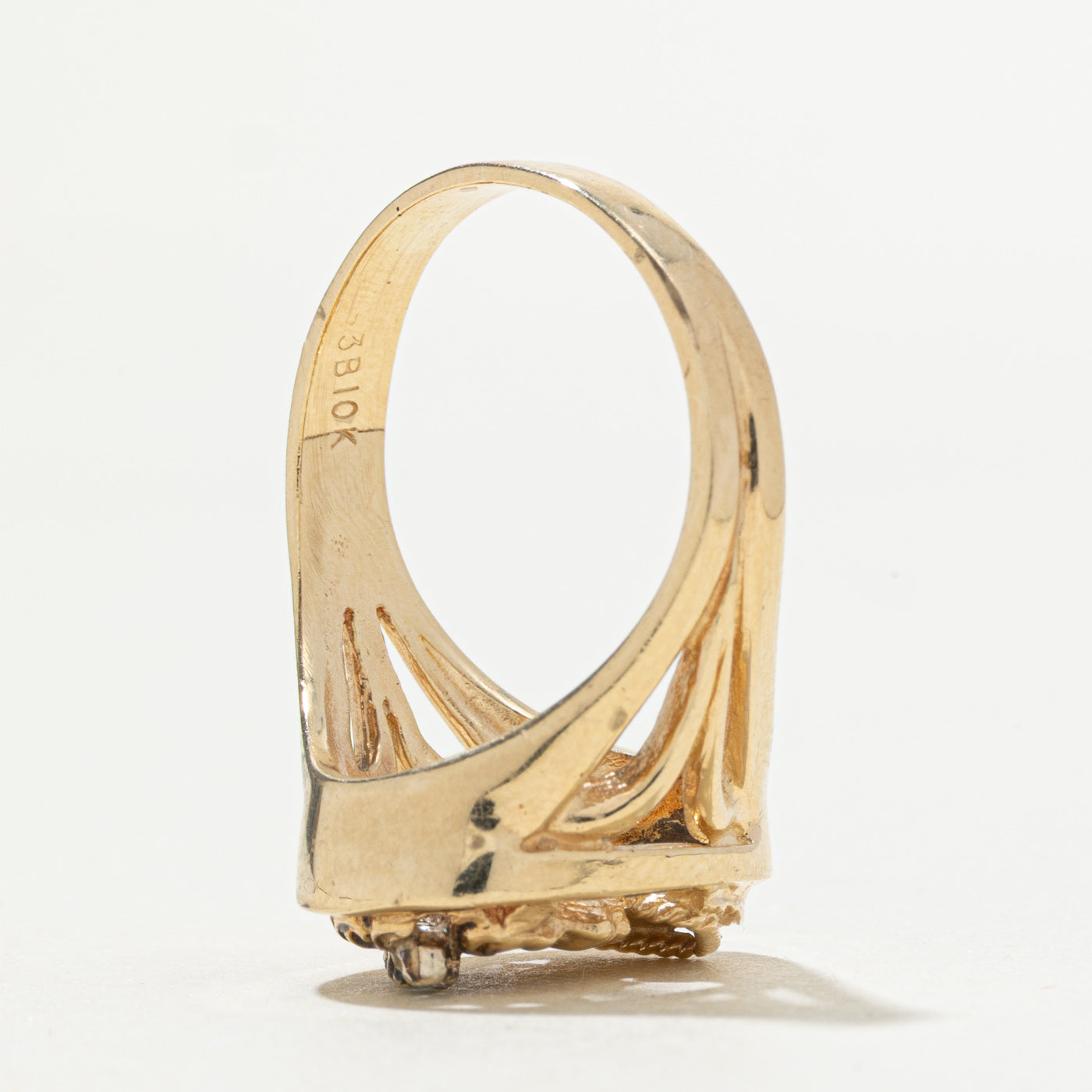 10k Diamond Portrait Cameo Ring | SZ 8.5