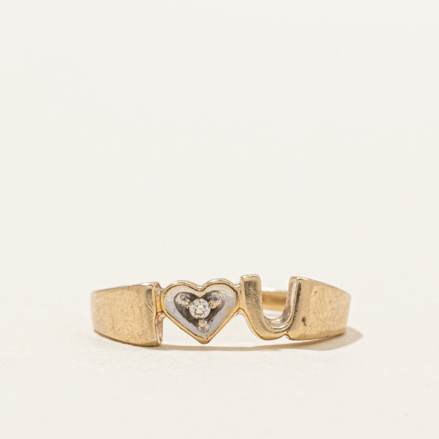 10K Diamond "I <3 U" Band | SZ 4.0
