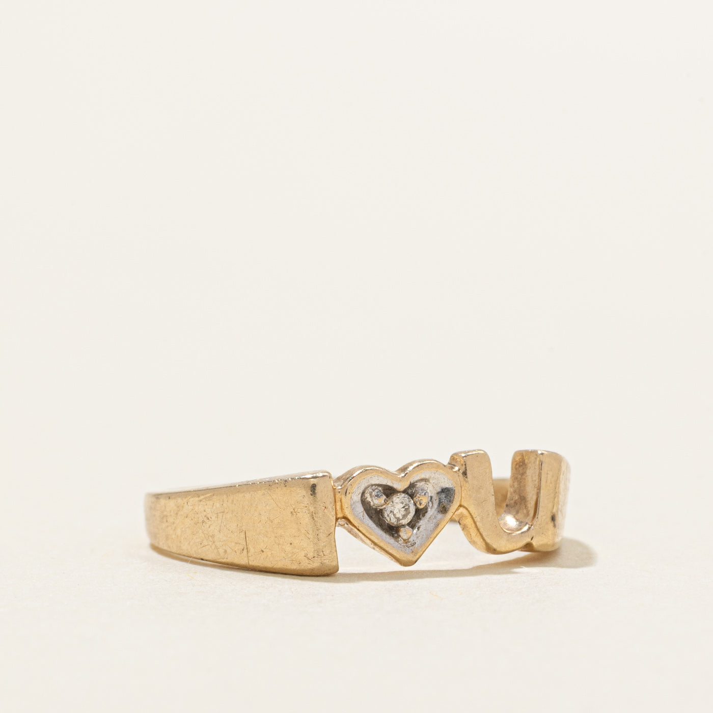 10K Diamond "I <3 U" Band | SZ 4.0
