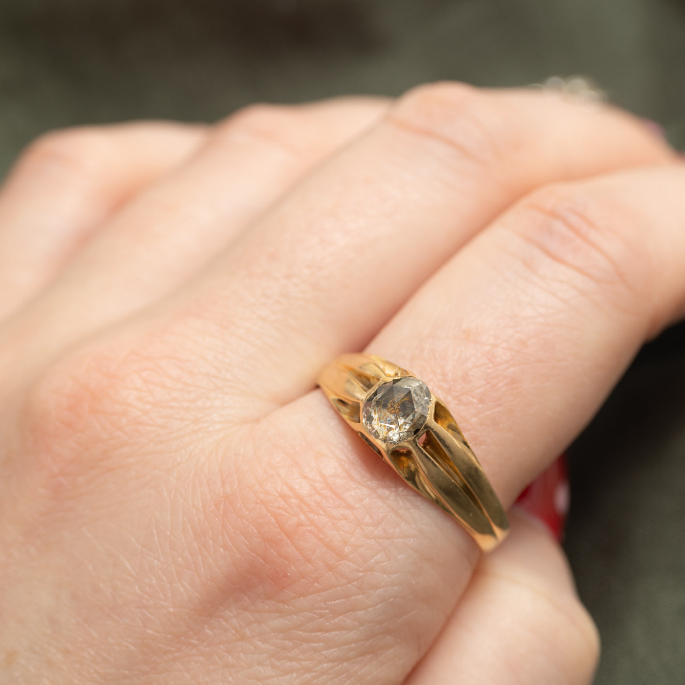 Egyptian Hallmarked Rose Cut Diamond Ring | 0.76ct I1 K/L | SZ 12.25