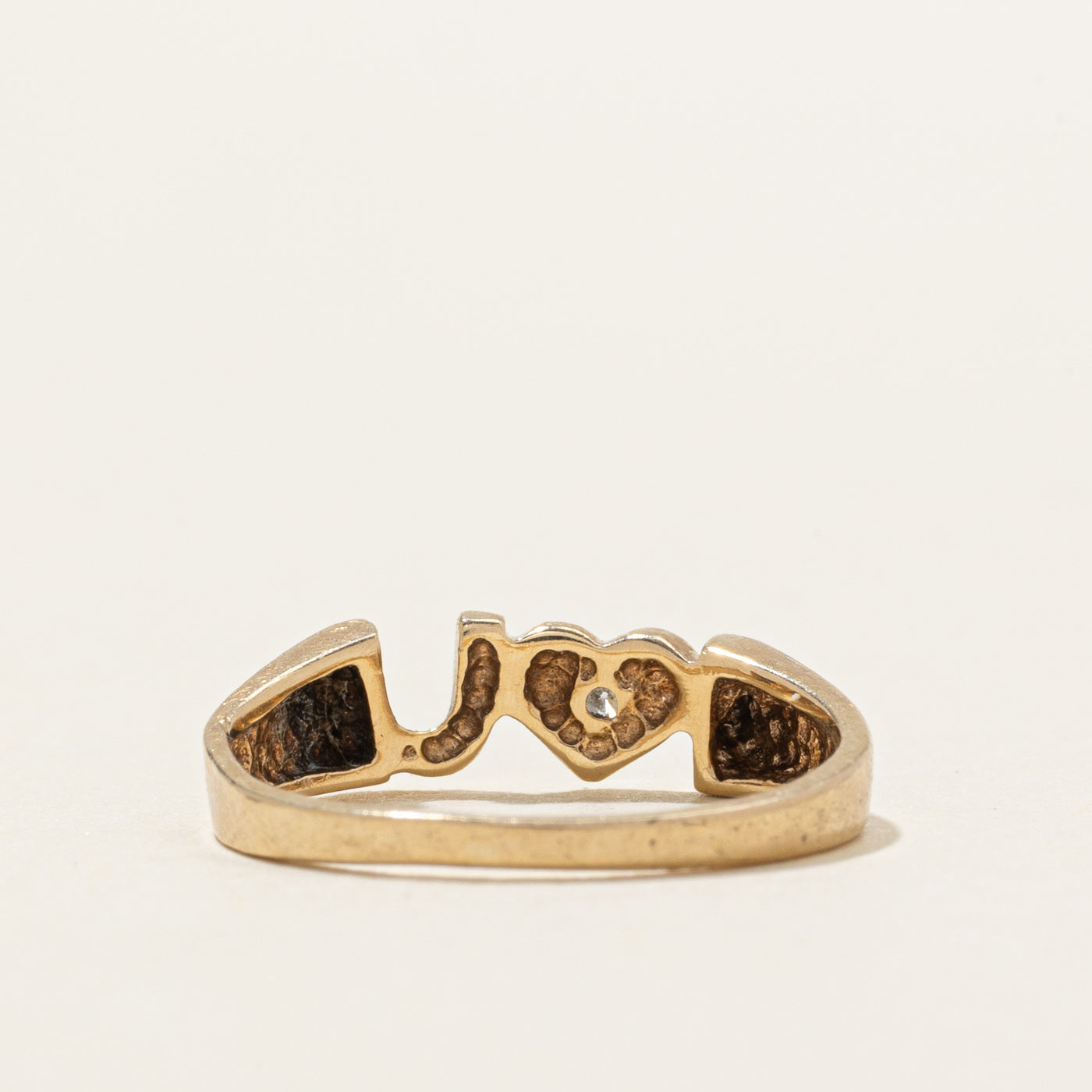 10K Diamond "I <3 U" Band | SZ 4.0