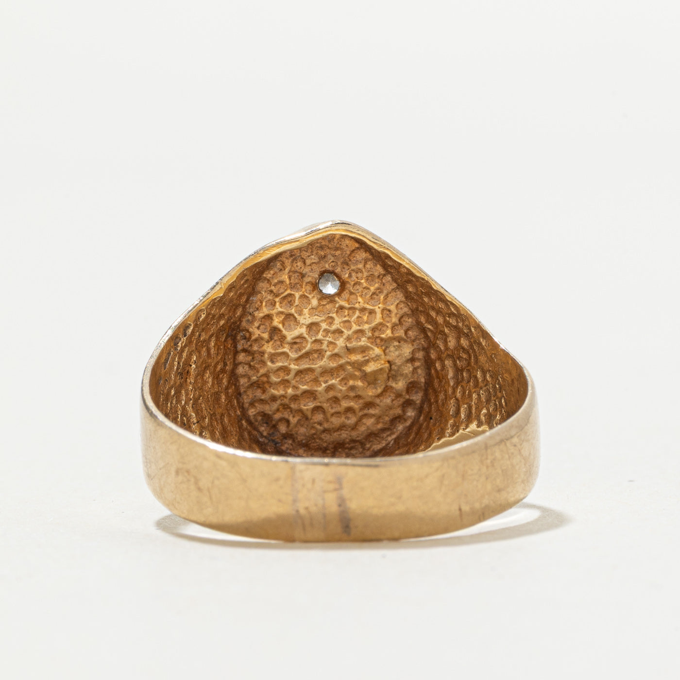 10k Star Set Diamond Signet Ring | SZ 8