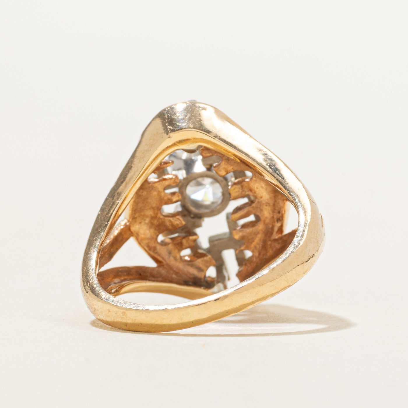 14k Solitaire Diamond Geometric Openwork Ring | 0.55ct I1 H/I | SZ 3.25