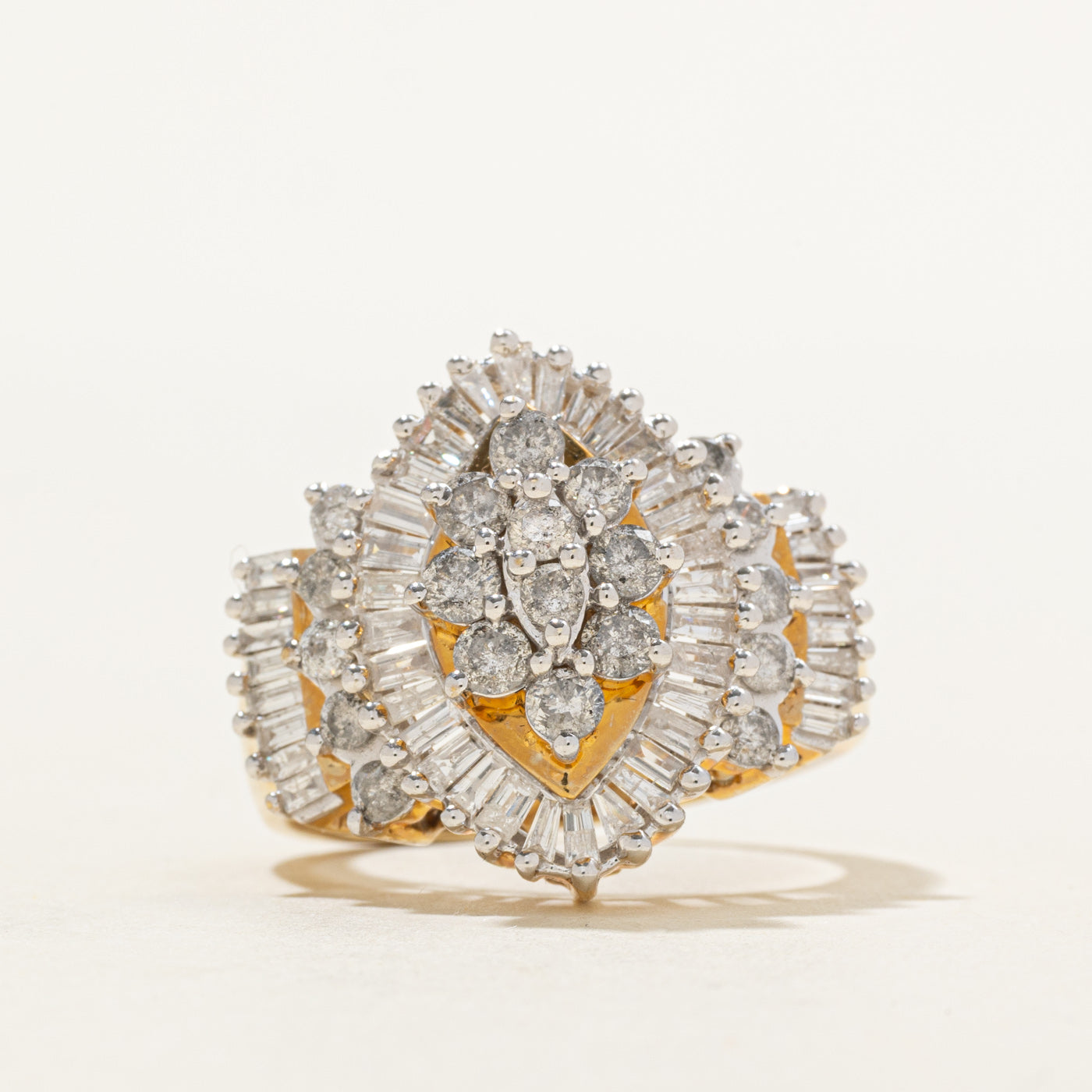 10k Diamond Marquise Cluster Cocktail Ring | 1.94ctw | SZ 7