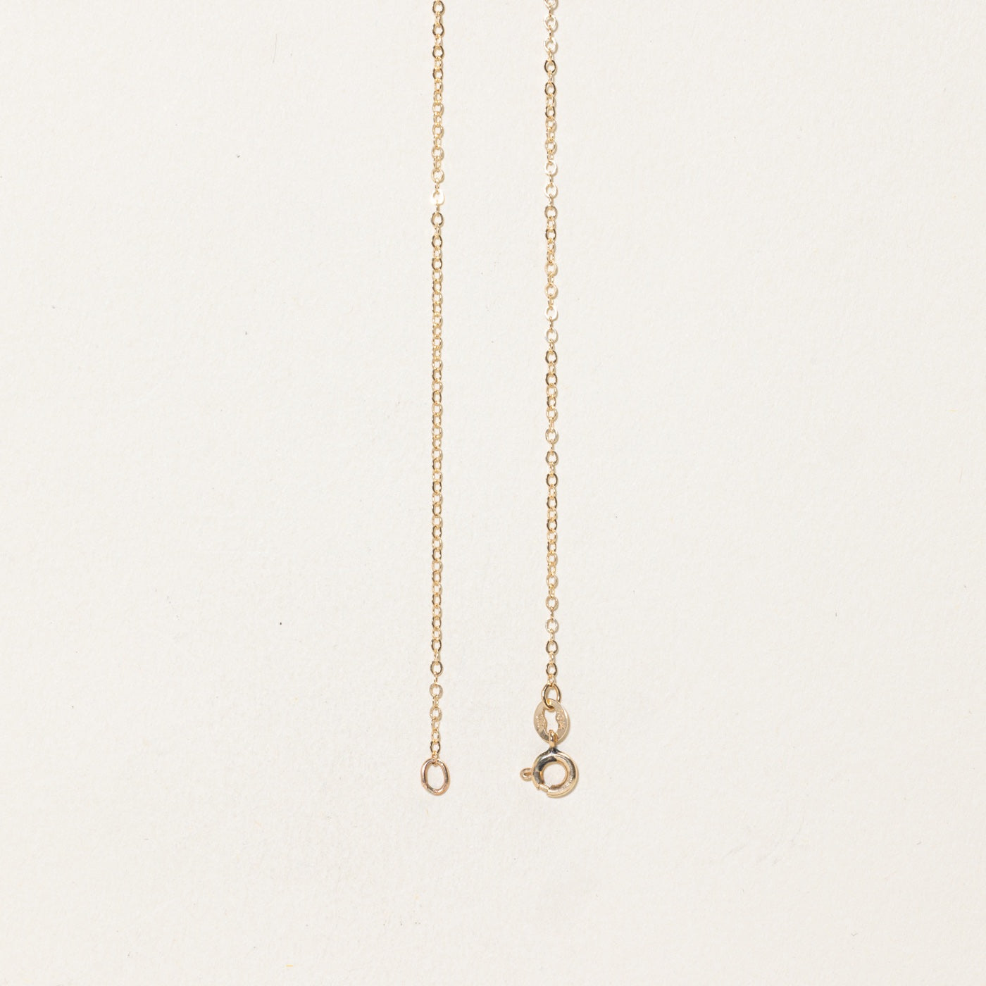 10k Belcher Set Diamond Pendant Necklace | 15"